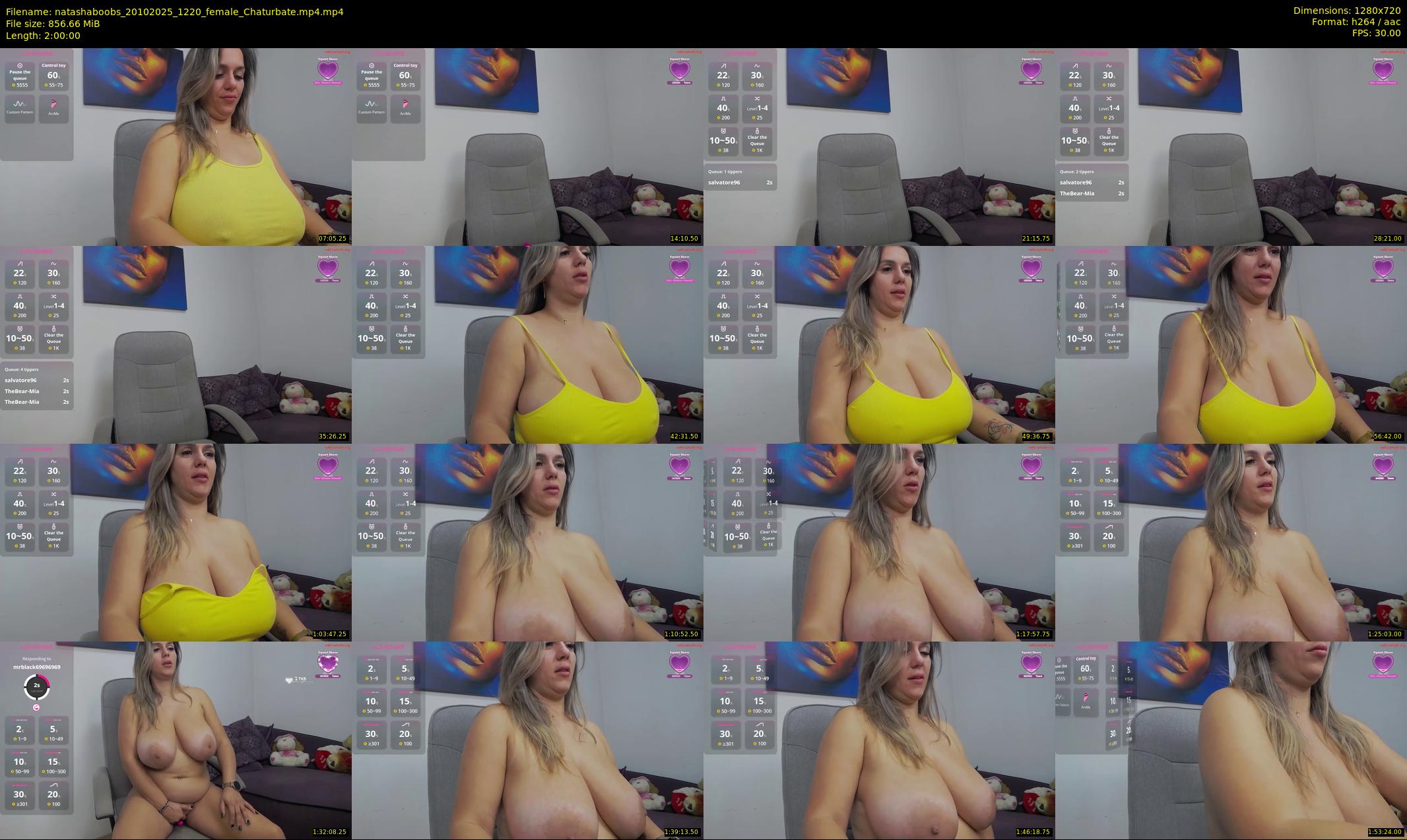 natashaboobs — 120 minute Chaturbate female cam show recording, 720p, Oct 20, 2025