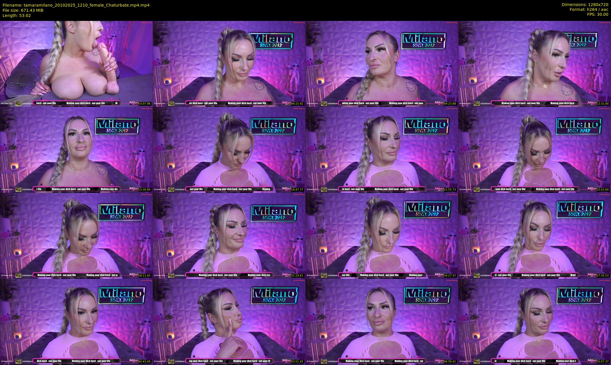 tamaramilano — 54 minute Chaturbate female cam show recording, 720p, Oct 20, 2025