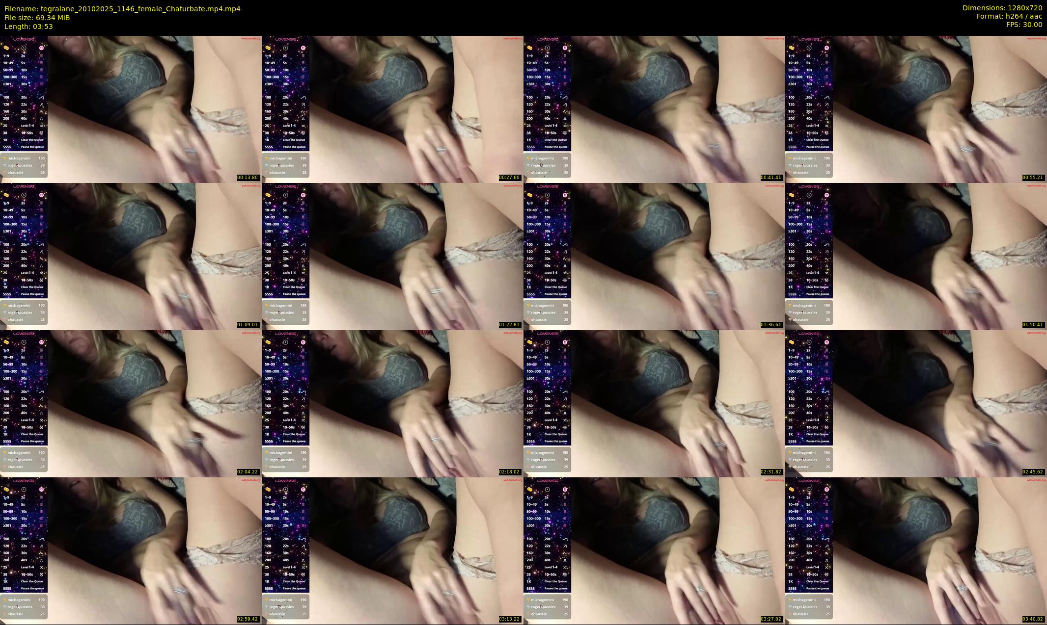 tegralane — 4 minute Chaturbate female cam show recording, 720p, Oct 20, 2025