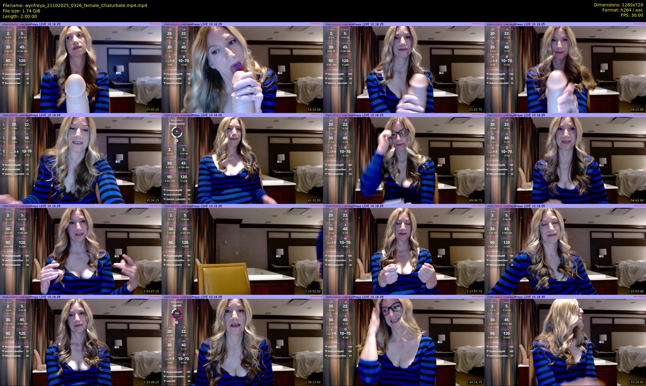 wynfreya — 120 minute Chaturbate female cam show recording, 720p, Oct 21, 2025