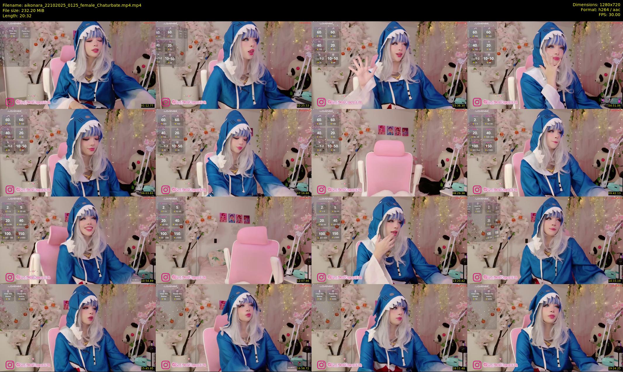 aikonara — 21 minute Chaturbate female cam show recording, 720p, Oct 22, 2025