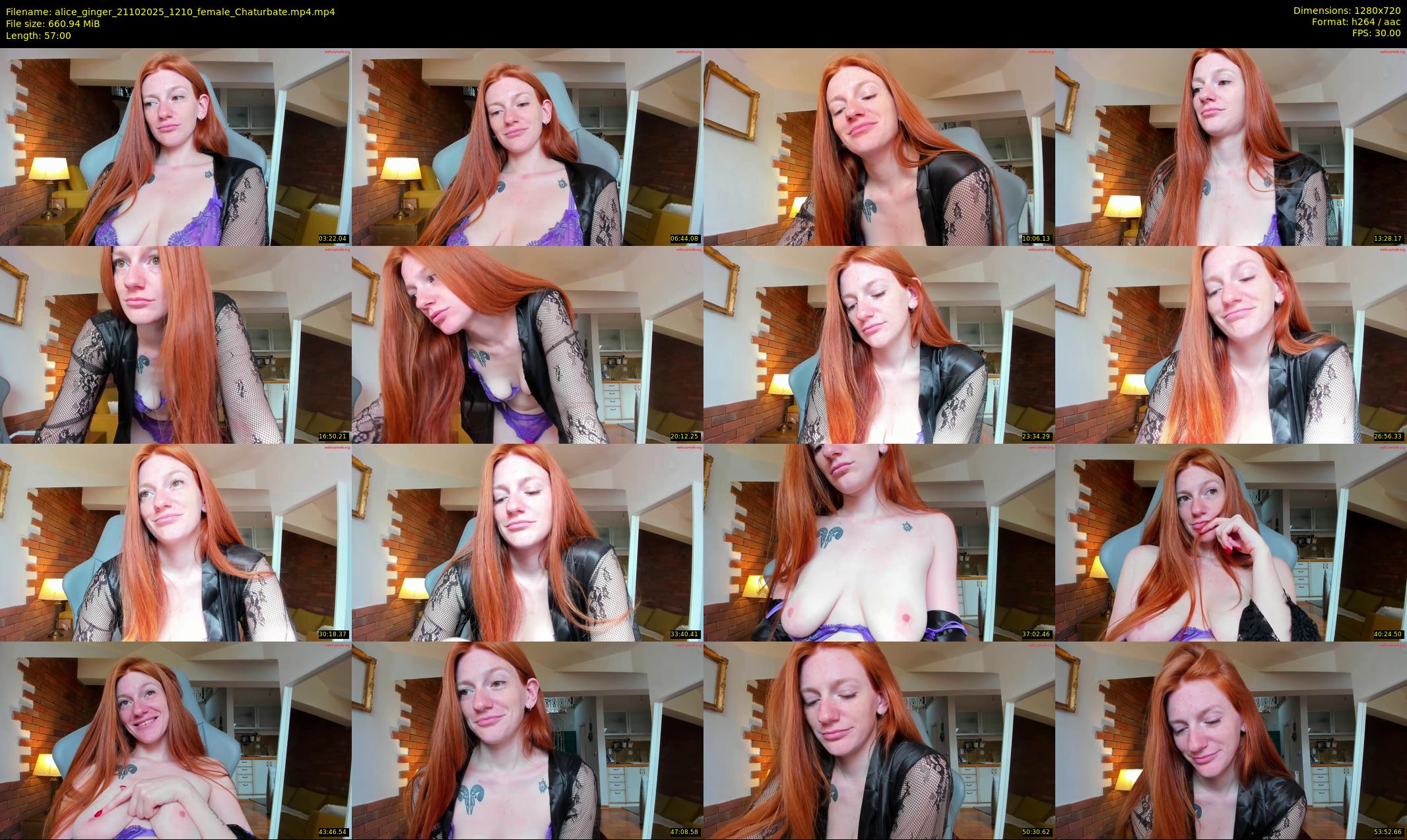 alice_ginger — 57 minute Chaturbate female cam show recording, 720p, Oct 21, 2025