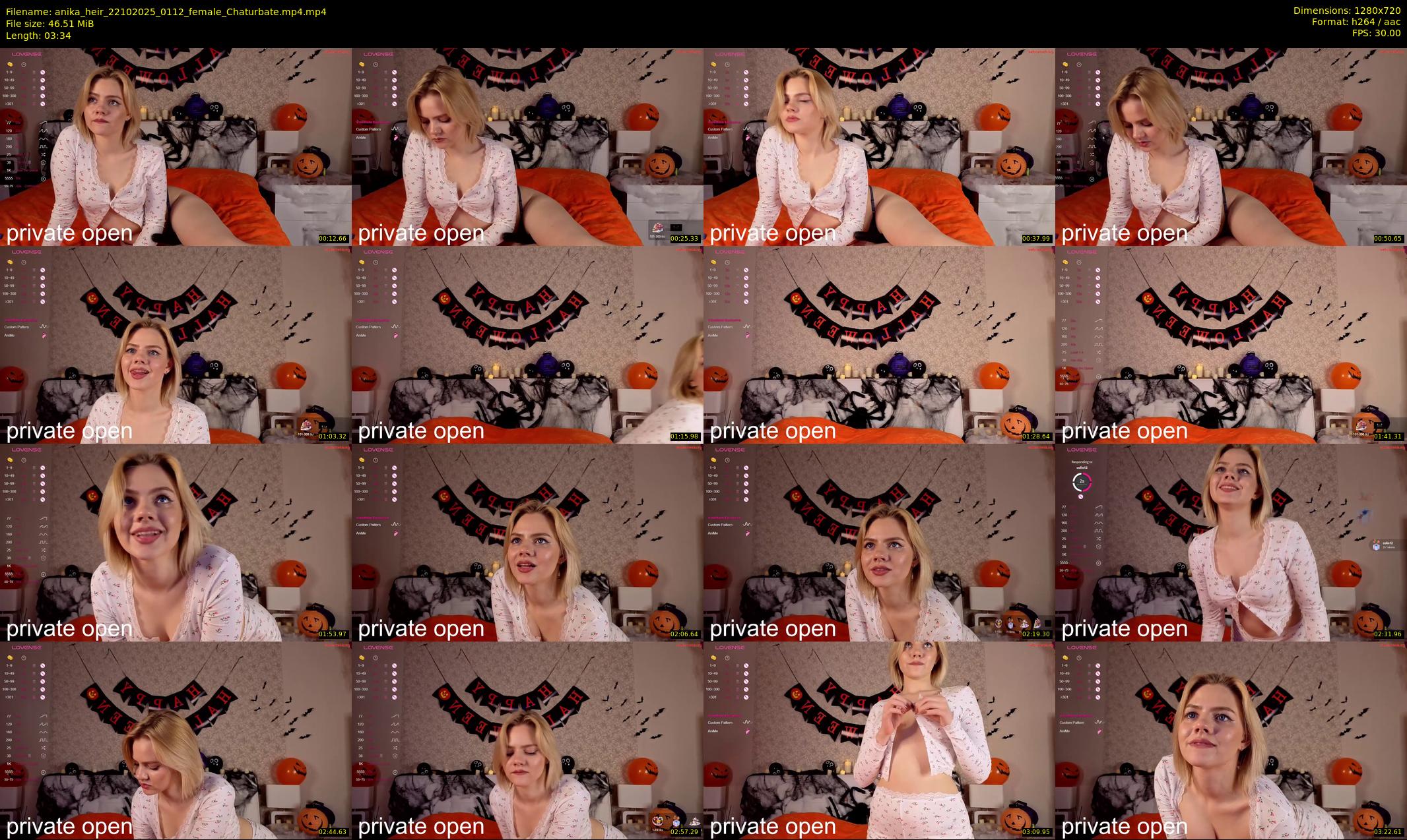 anika_heir — 4 minute Chaturbate female cam show recording, 720p, Oct 22, 2025