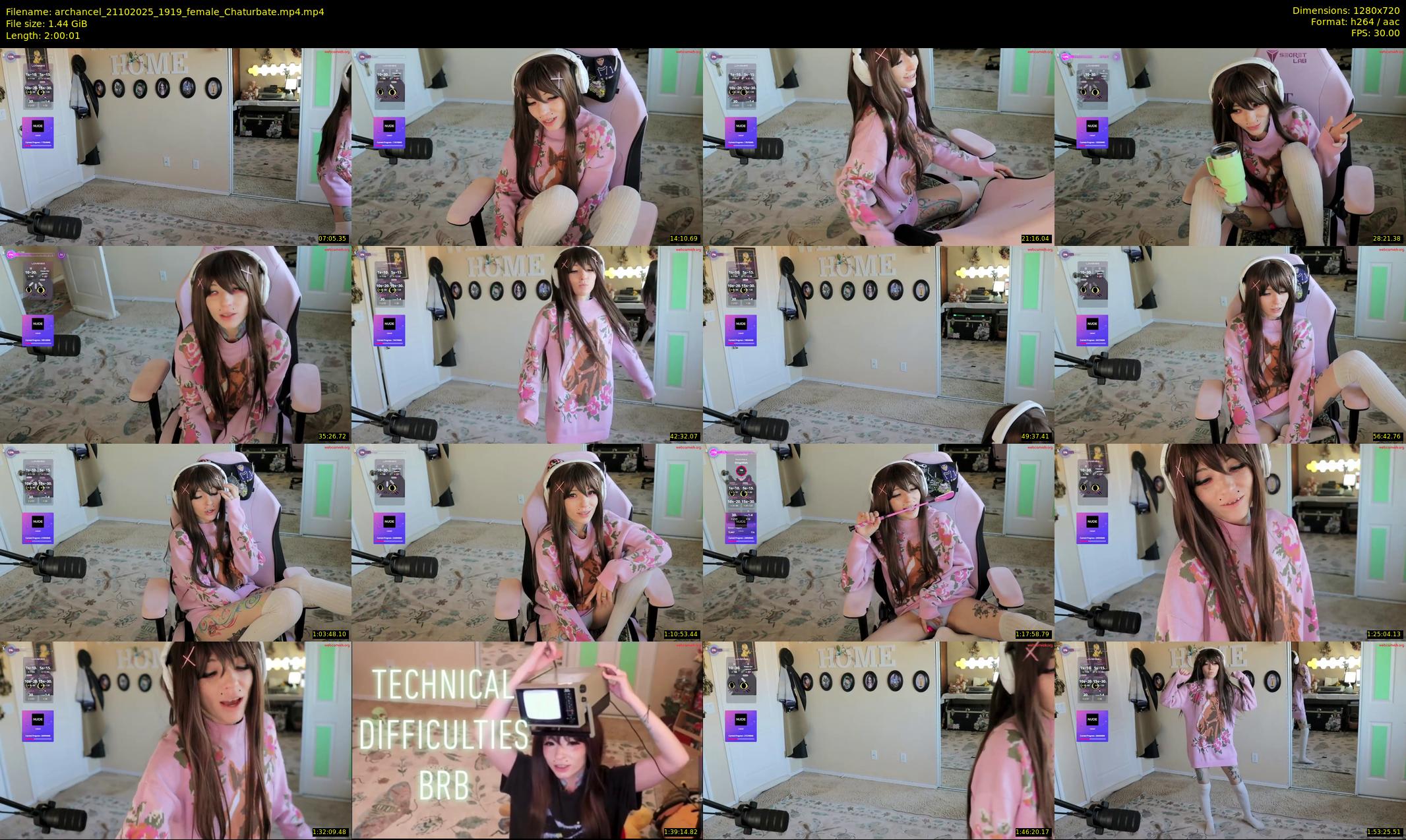 archancel — 121 minute Chaturbate female cam show recording, 720p, Oct 21, 2025