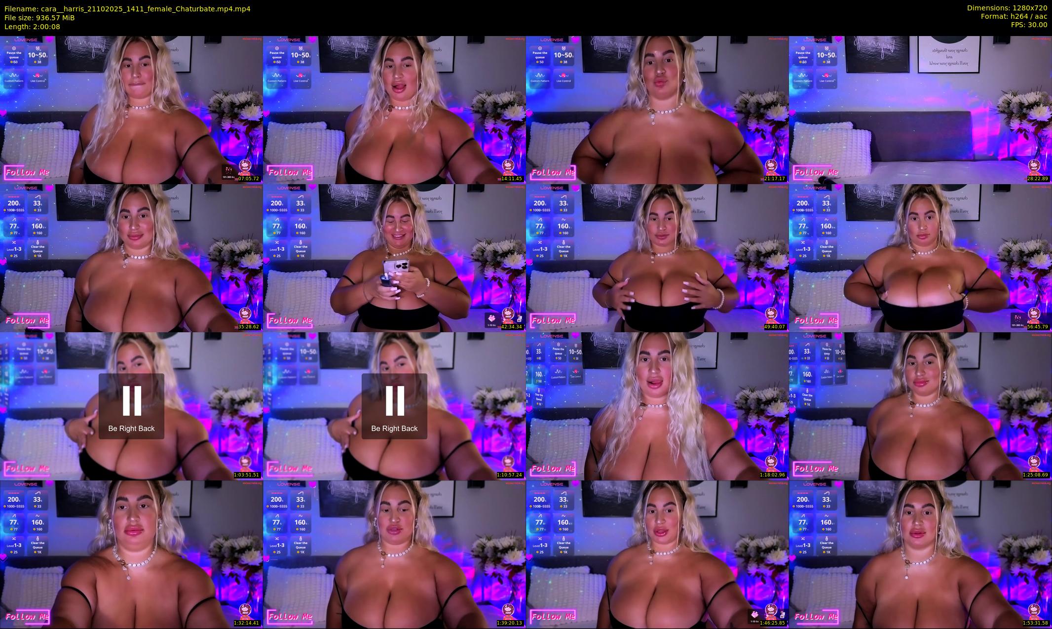 cara__harris — 121 minute Chaturbate female cam show recording, 720p, Oct 21, 2025
