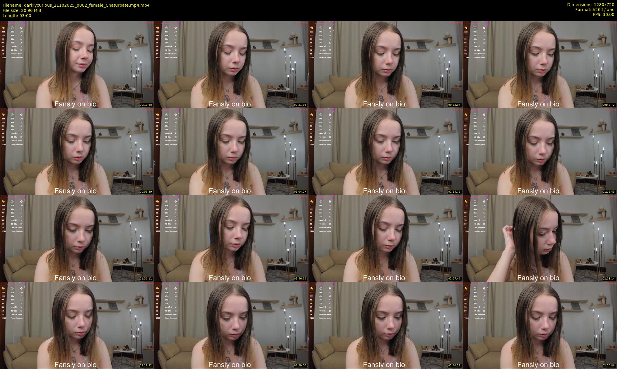 darklycurious — 3 minute Chaturbate female cam show recording, 720p, Oct 21, 2025