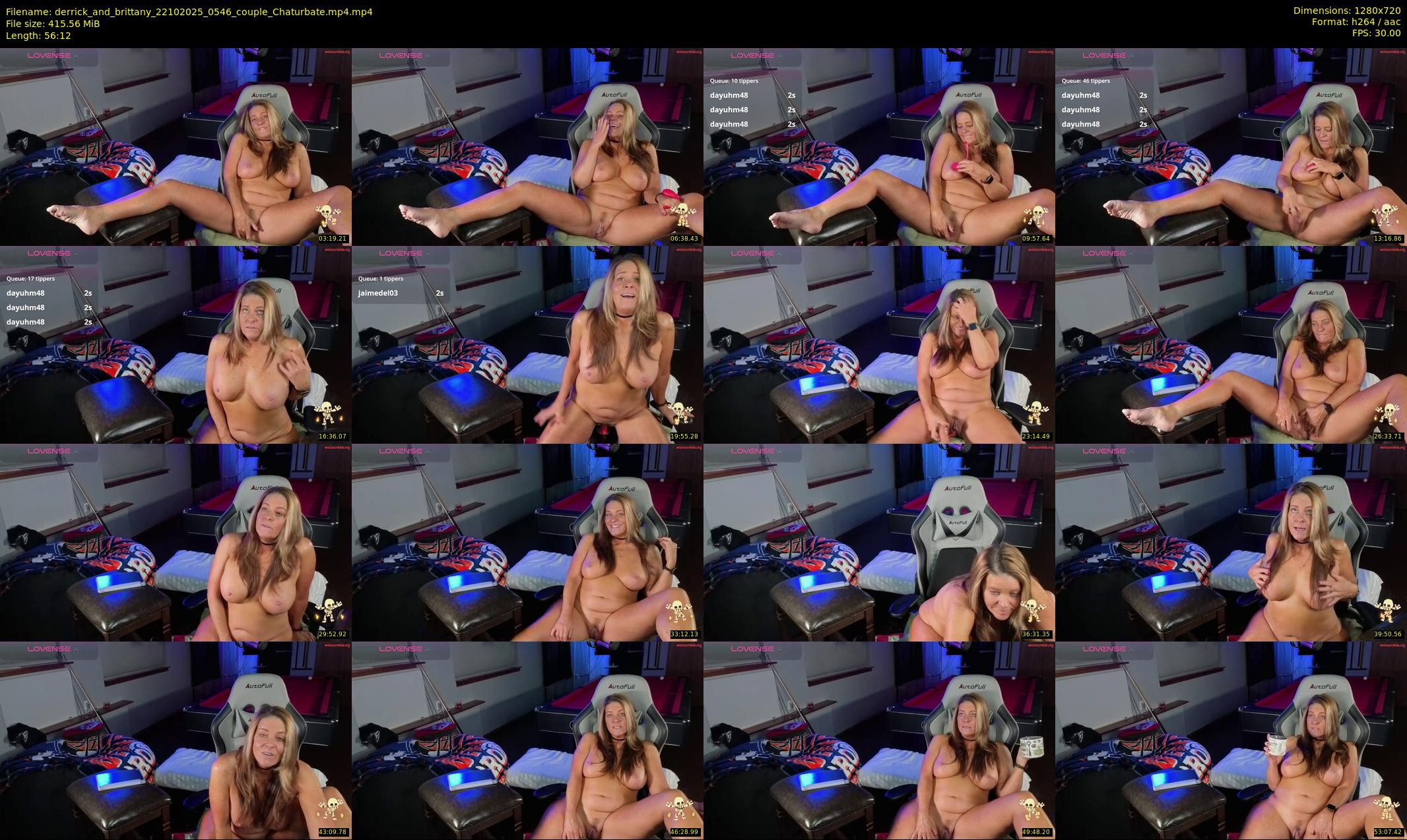 derrick_and_brittany — 57 minute Chaturbate couple cam show recording, 720p, Oct 22, 2025