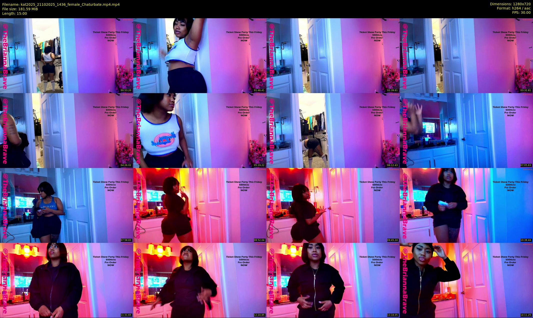 kat2025 — 15 minute Chaturbate female cam show recording, 720p, Oct 21, 2025