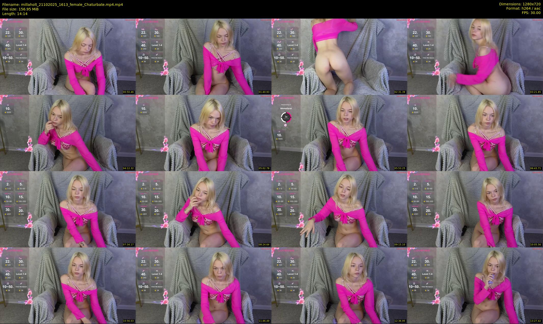 millaholt — 15 minute Chaturbate female cam show recording, 720p, Oct 21, 2025