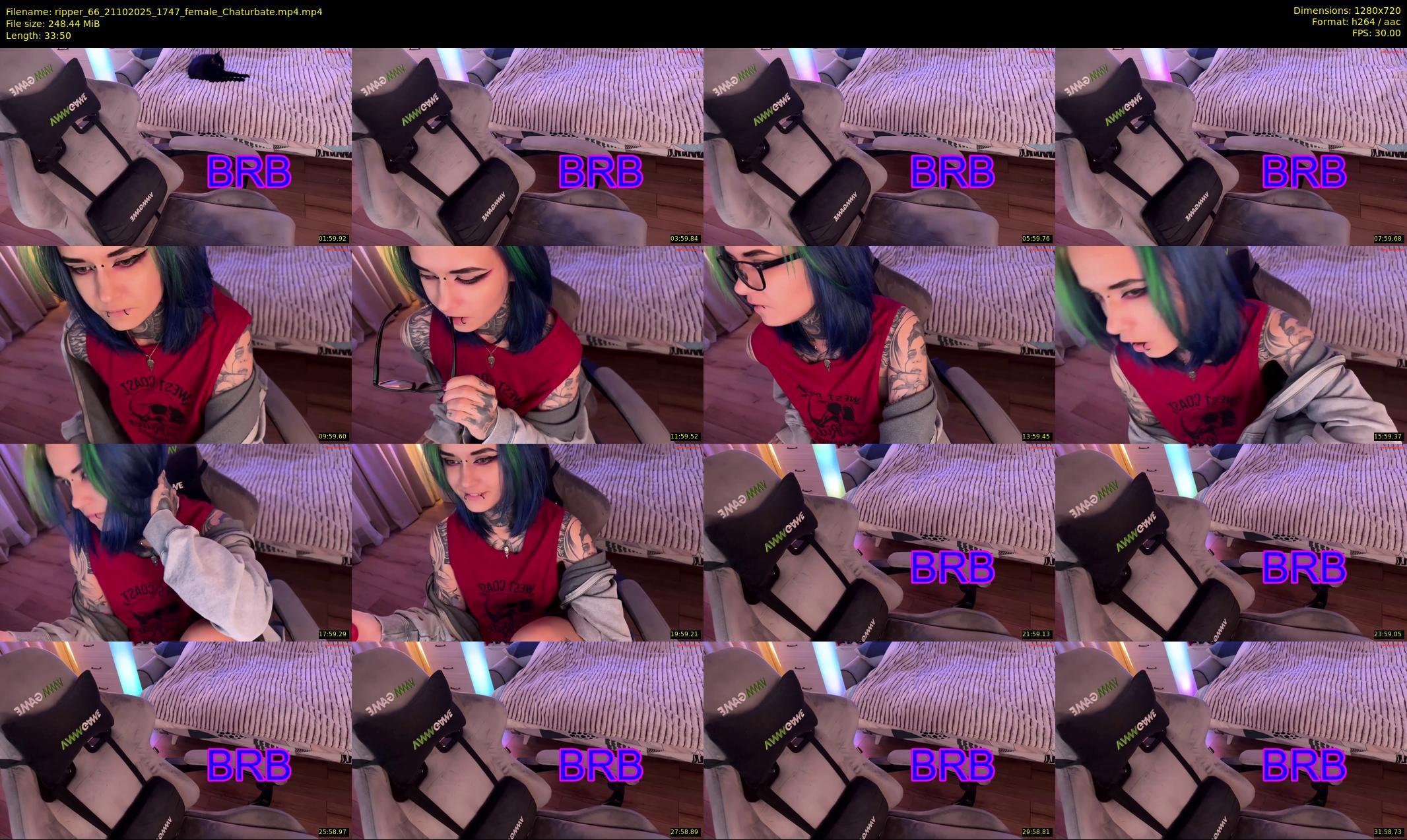 ripper_66 — 34 minute Chaturbate female cam show recording, 720p, Oct 21, 2025