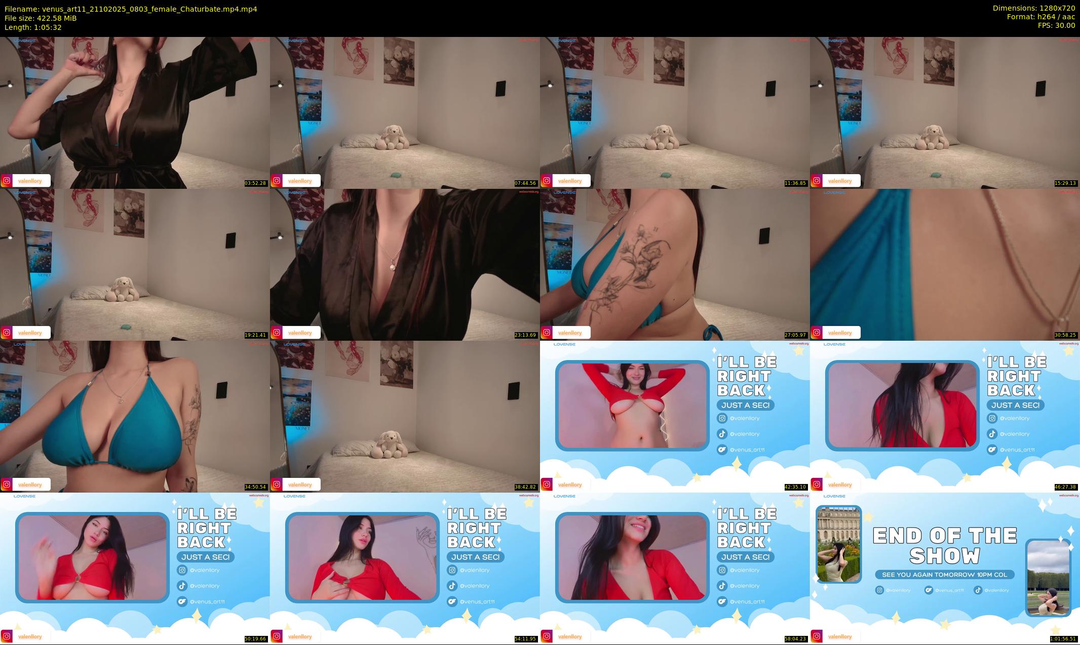 venus_art11 — 66 minute Chaturbate female cam show recording, 720p, Oct 21, 2025