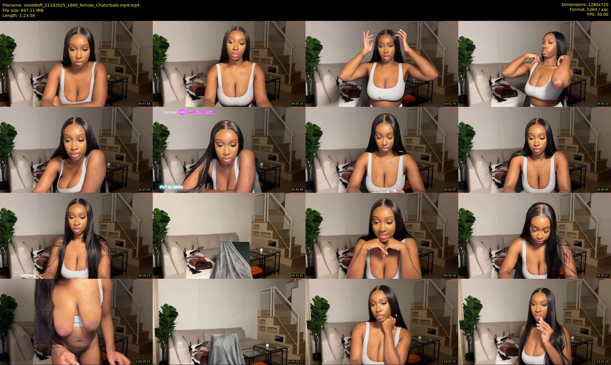 violet6xft — 84 minute Chaturbate female cam show recording, 720p, Oct 21, 2025