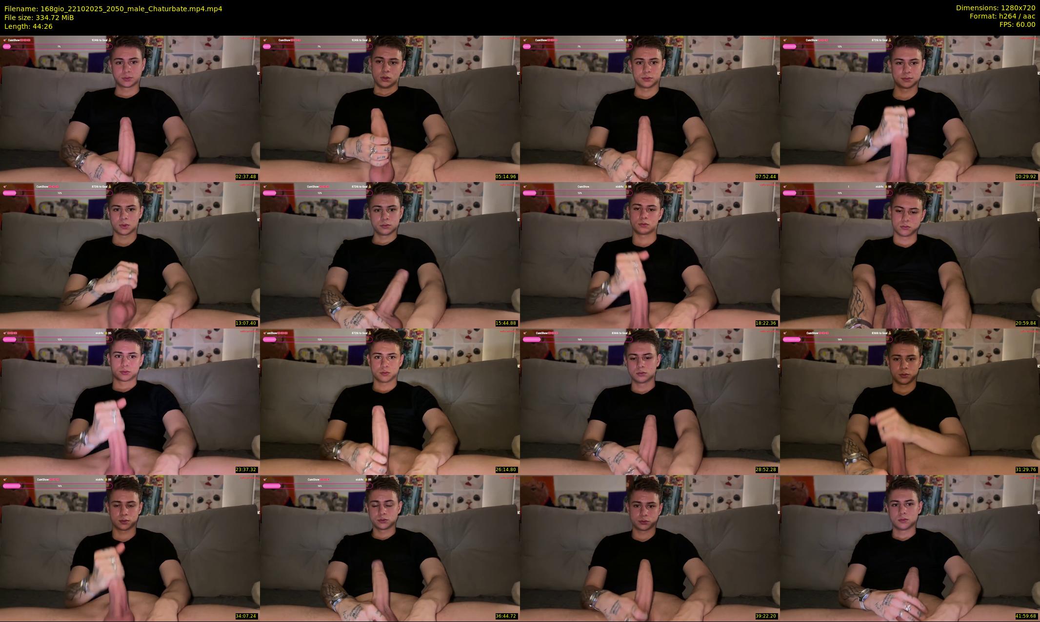 168gio — 45 minute Chaturbate male cam show recording, 720p, Oct 22, 2025