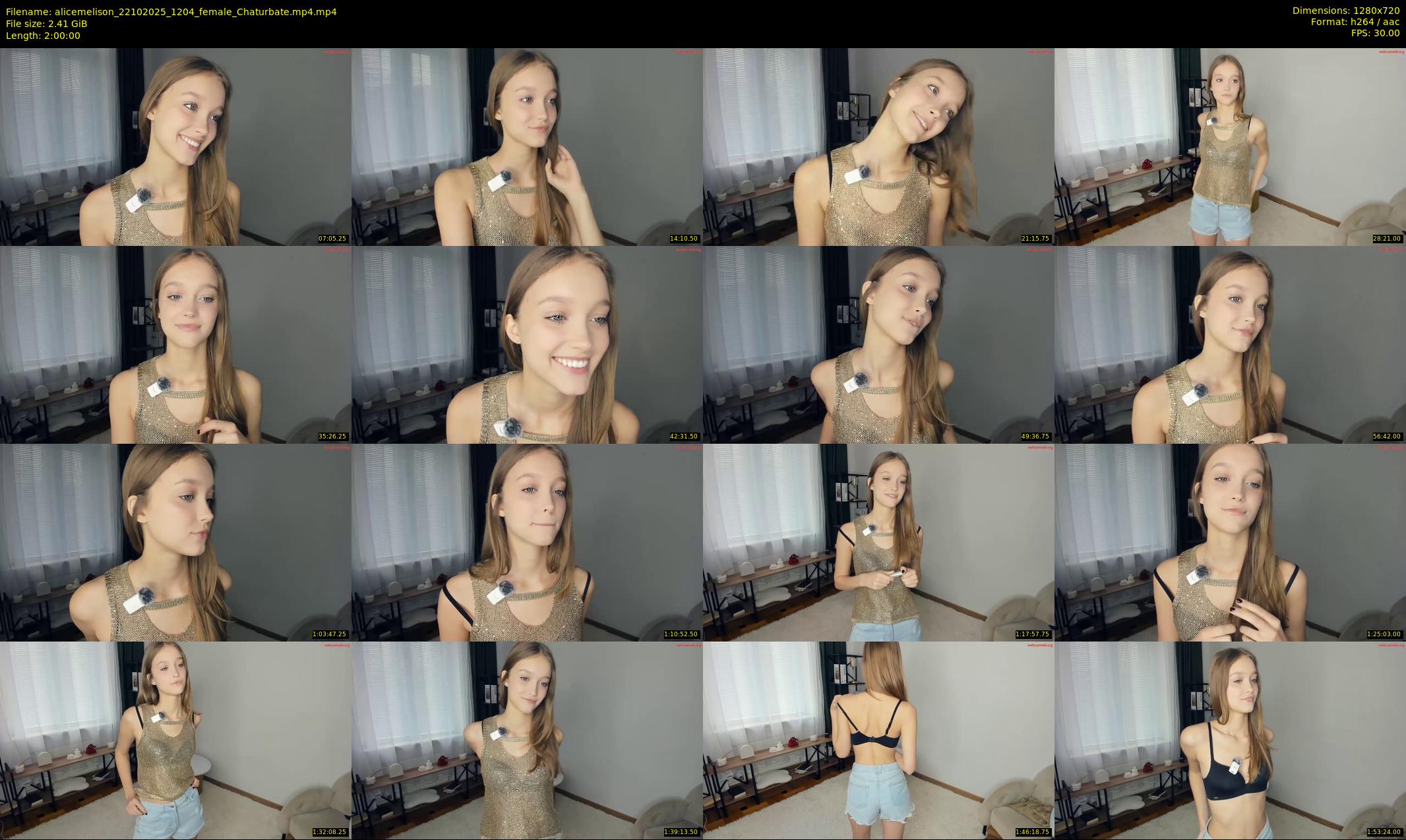 alicemelison — 120 minute Chaturbate female cam show recording, 720p, Oct 22, 2025