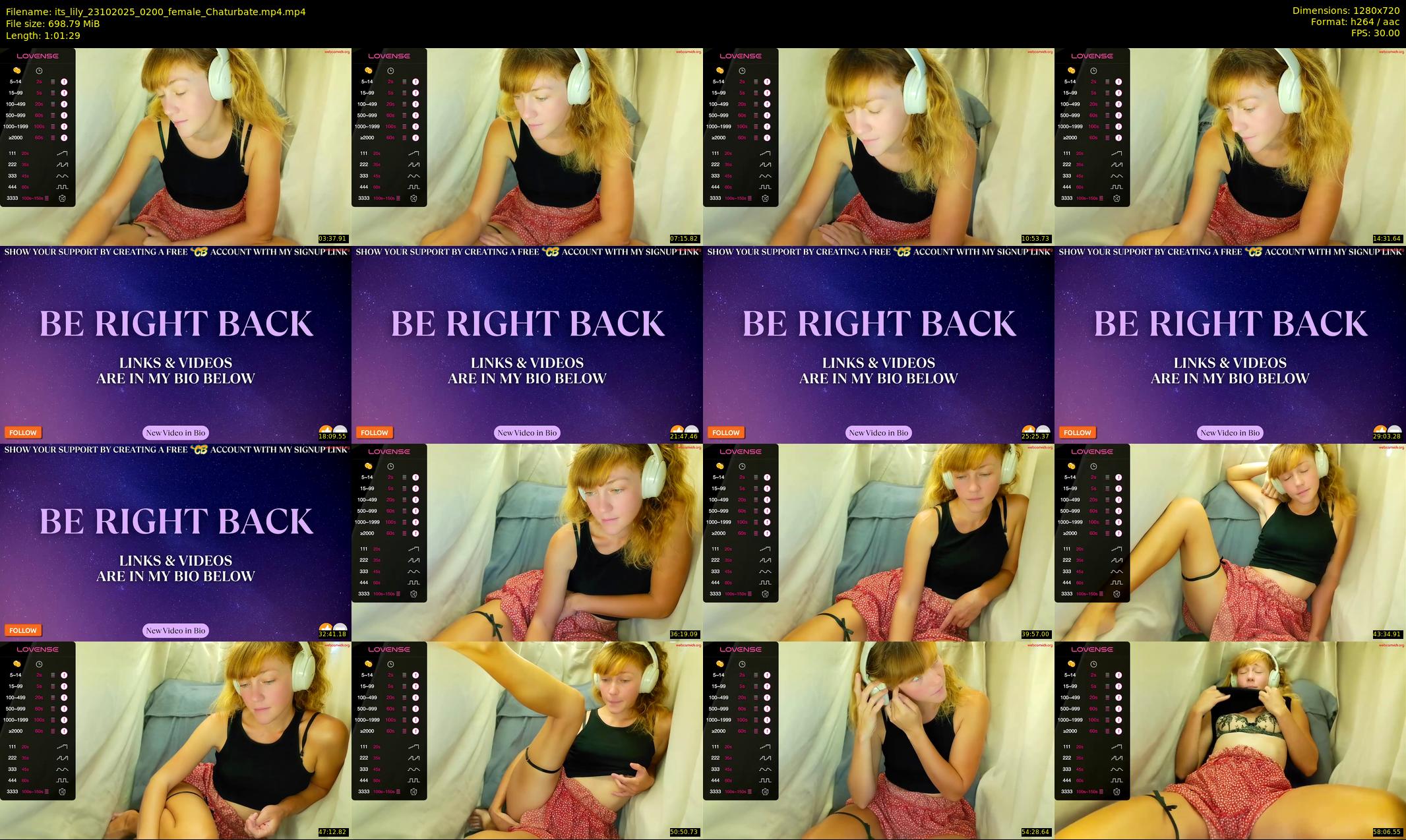 its_lily — 62 minute Chaturbate female cam show recording, 720p, Oct 23, 2025