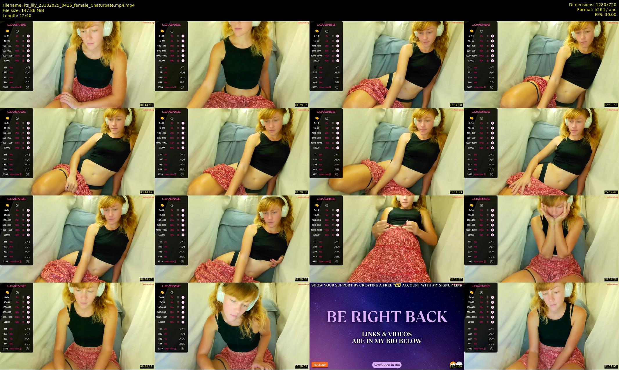 its_lily — 13 minute Chaturbate female cam show recording, 720p, Oct 23, 2025