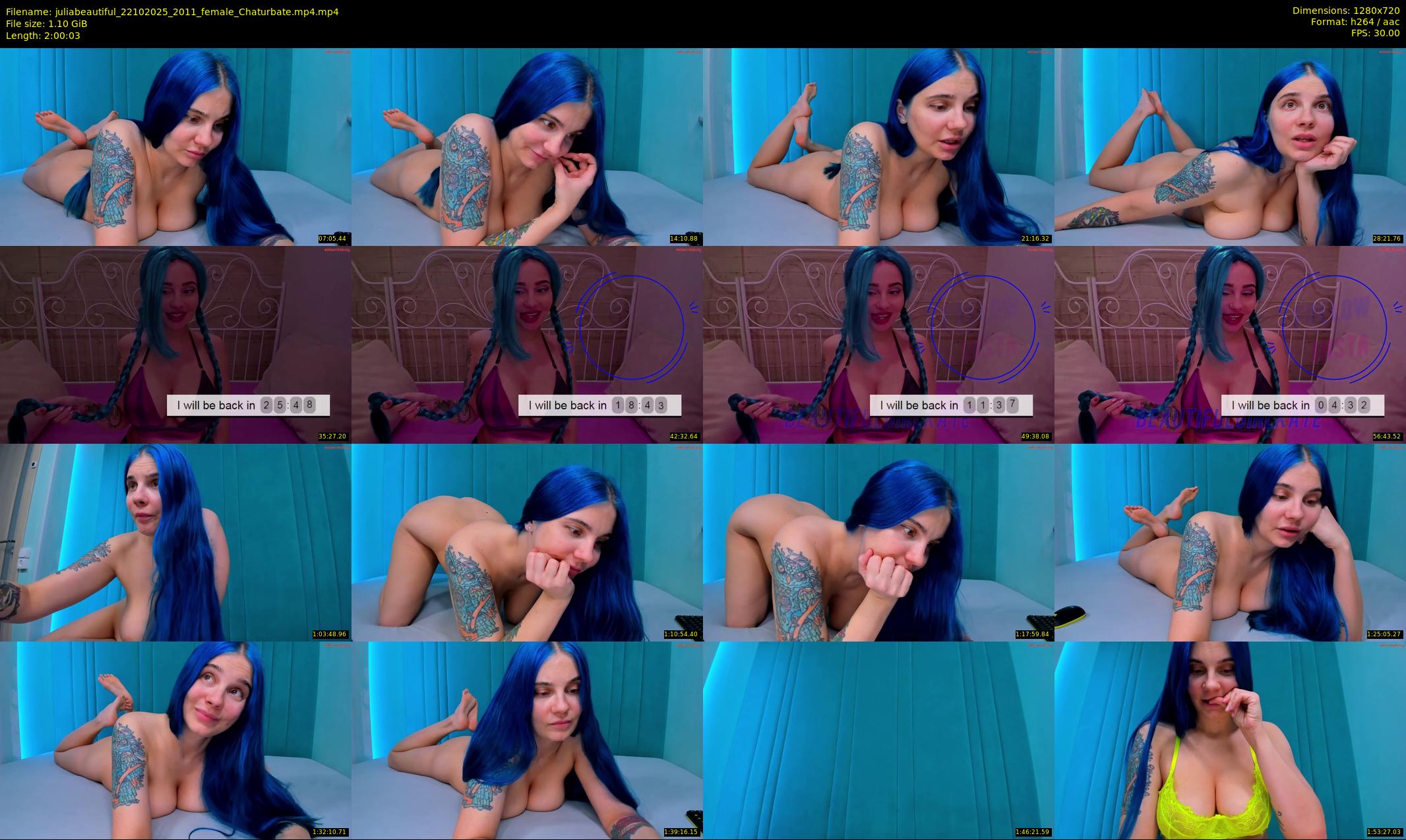 juliabeautiful — 121 minute Chaturbate female cam show recording, 720p, Oct 22, 2025