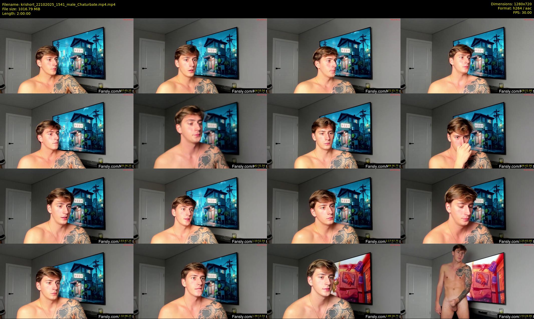 krishort — 120 minute Chaturbate male cam show recording, 720p, Oct 22, 2025