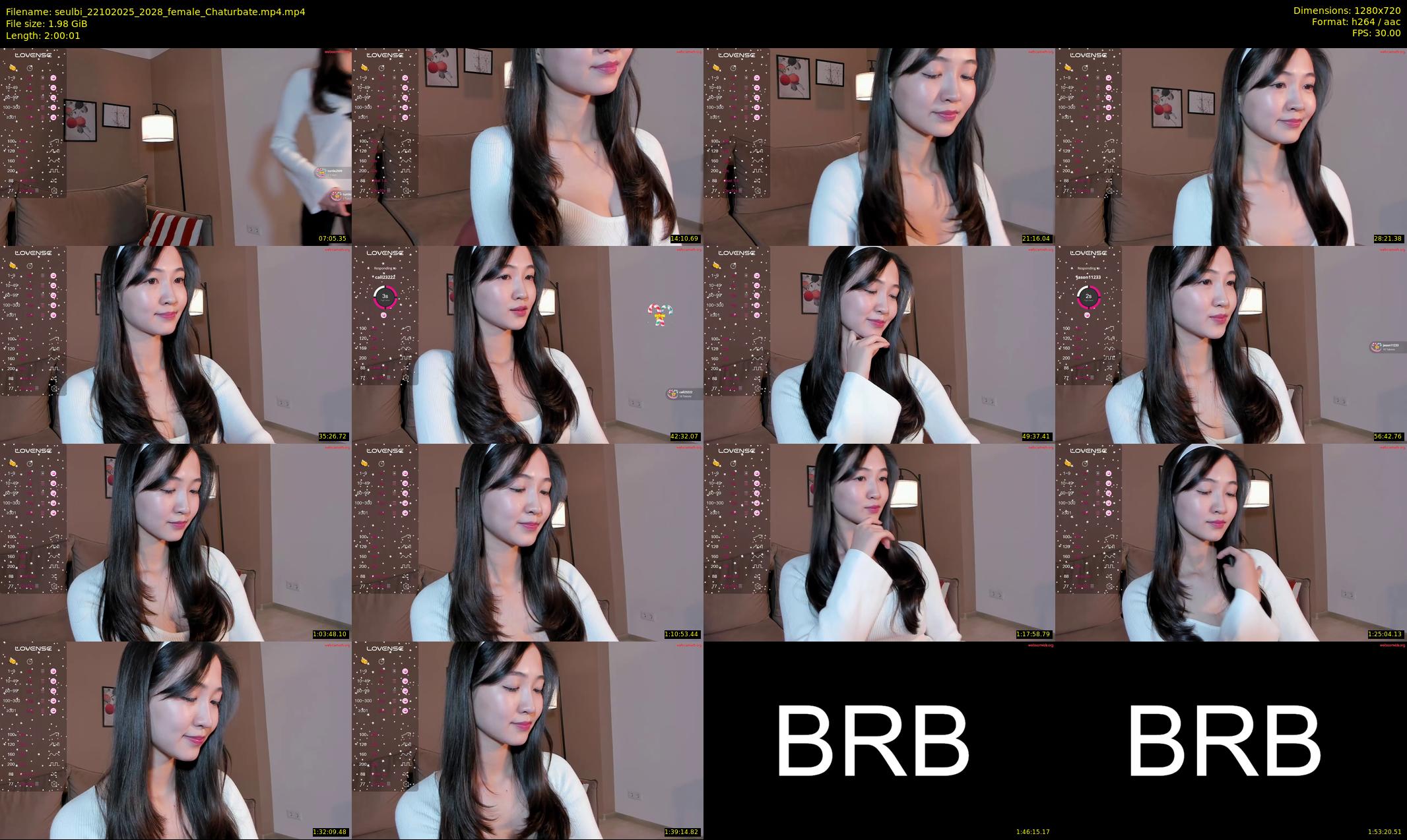 seulbi — 121 minute Chaturbate female cam show recording, 720p, Oct 22, 2025