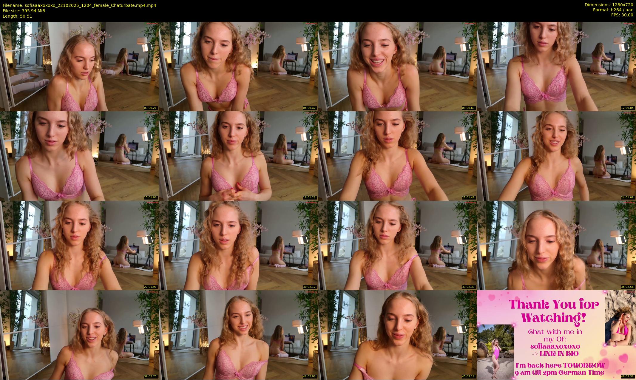 sofiaaaxoxoxo — 51 minute Chaturbate female cam show recording, 720p, Oct 22, 2025