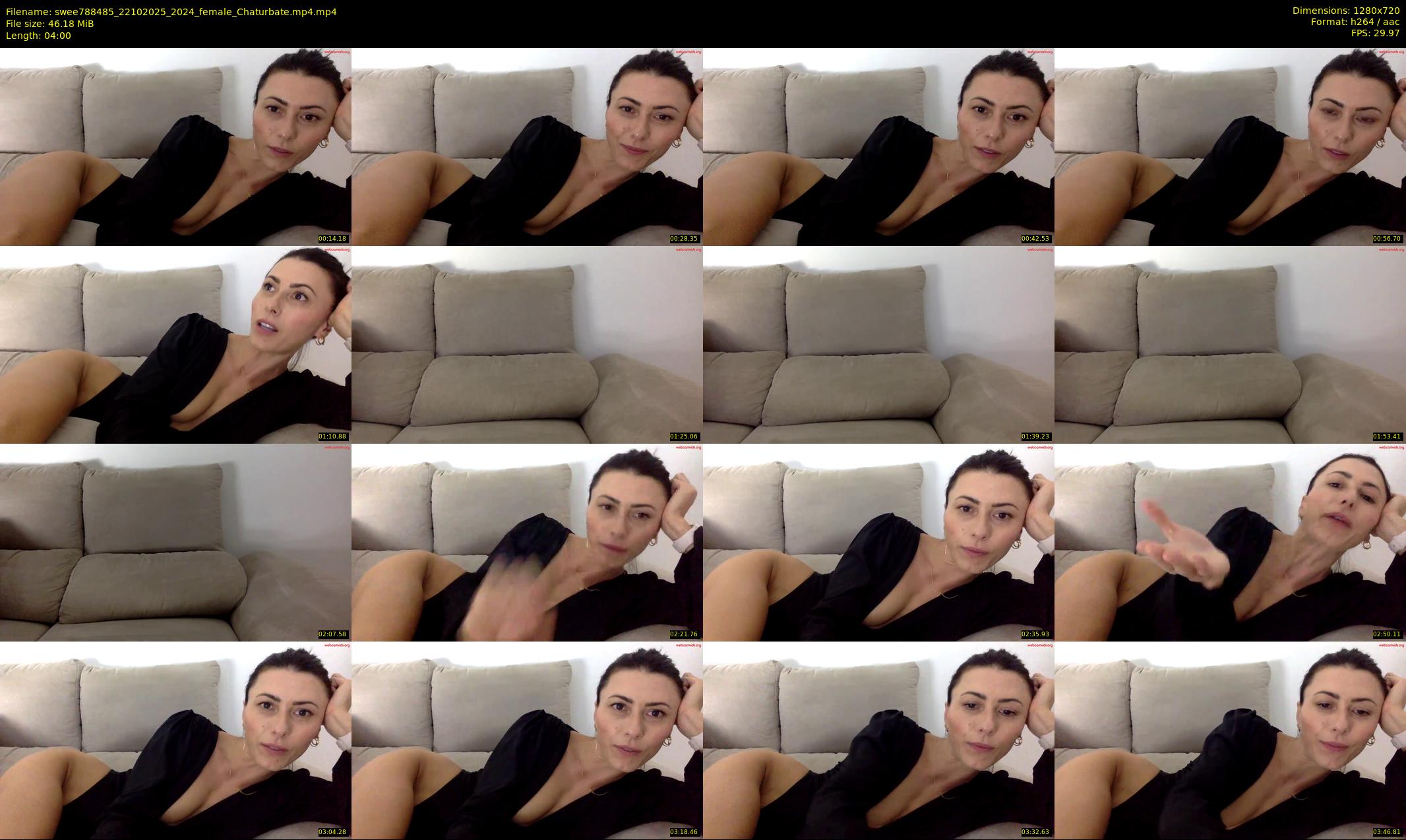 swee788485 — 4 minute Chaturbate female cam show recording, 720p, Oct 22, 2025