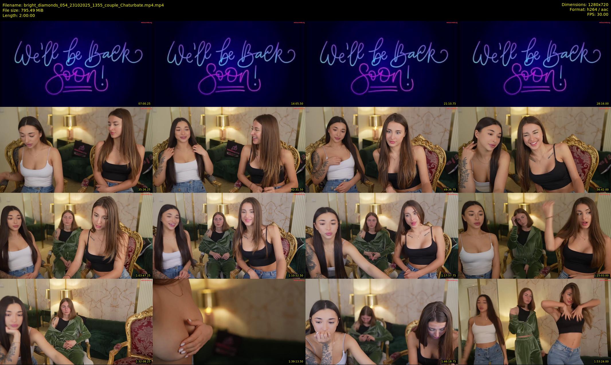 bright_diamonds_054 — 120 minute Chaturbate couple cam show recording, 720p, Oct 23, 2025