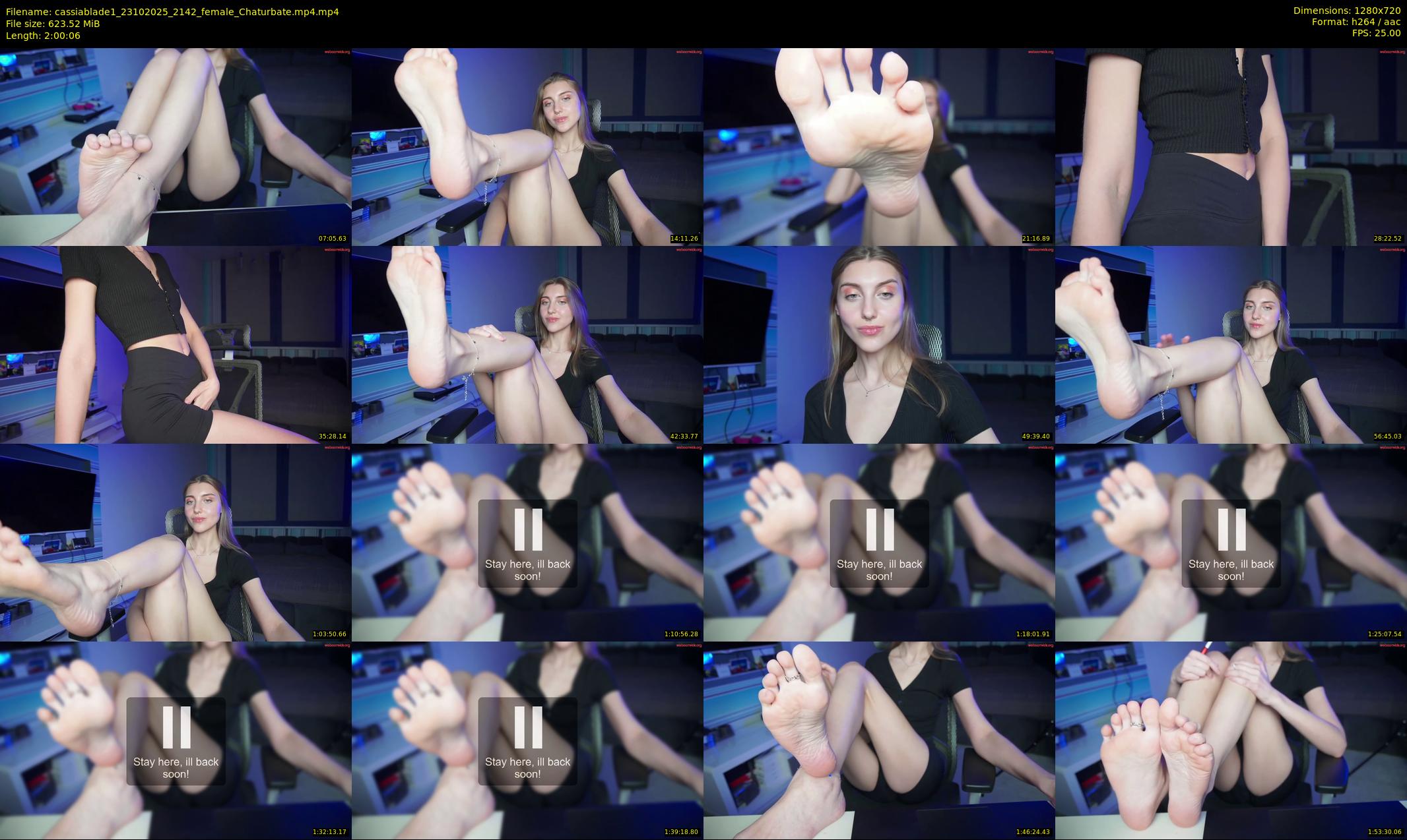 cassiablade1 — 121 minute Chaturbate female cam show recording, 720p, Oct 23, 2025