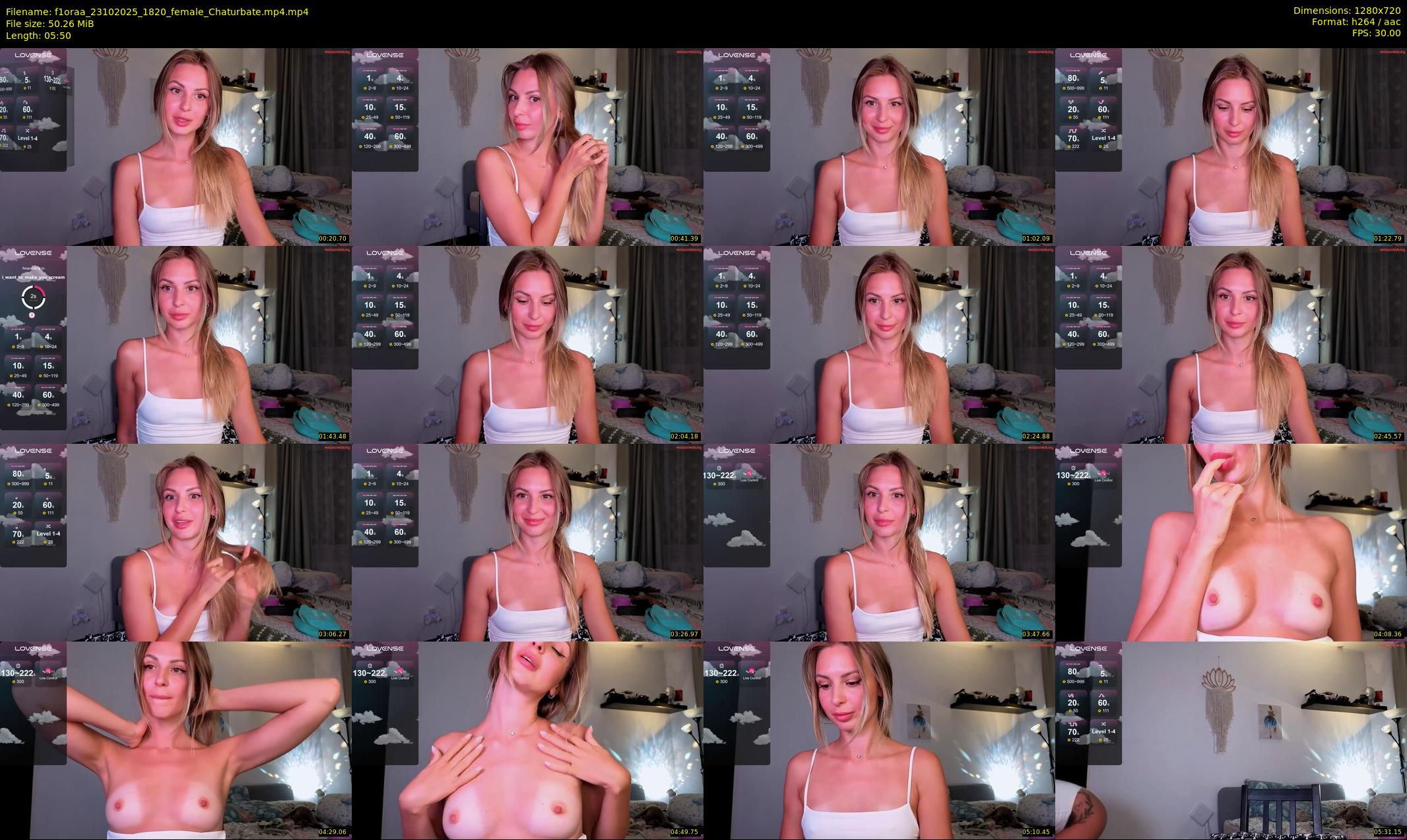 f1oraa — 6 minute Chaturbate female cam show recording, 720p, Oct 23, 2025