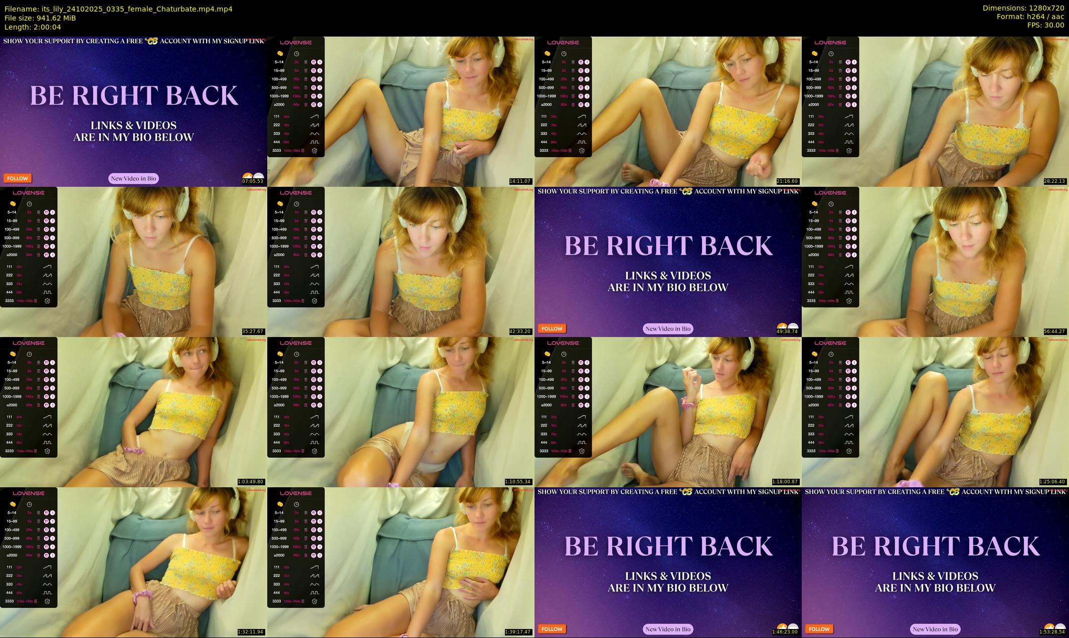 its_lily — 121 minute Chaturbate female cam show recording, 720p, Oct 24, 2025