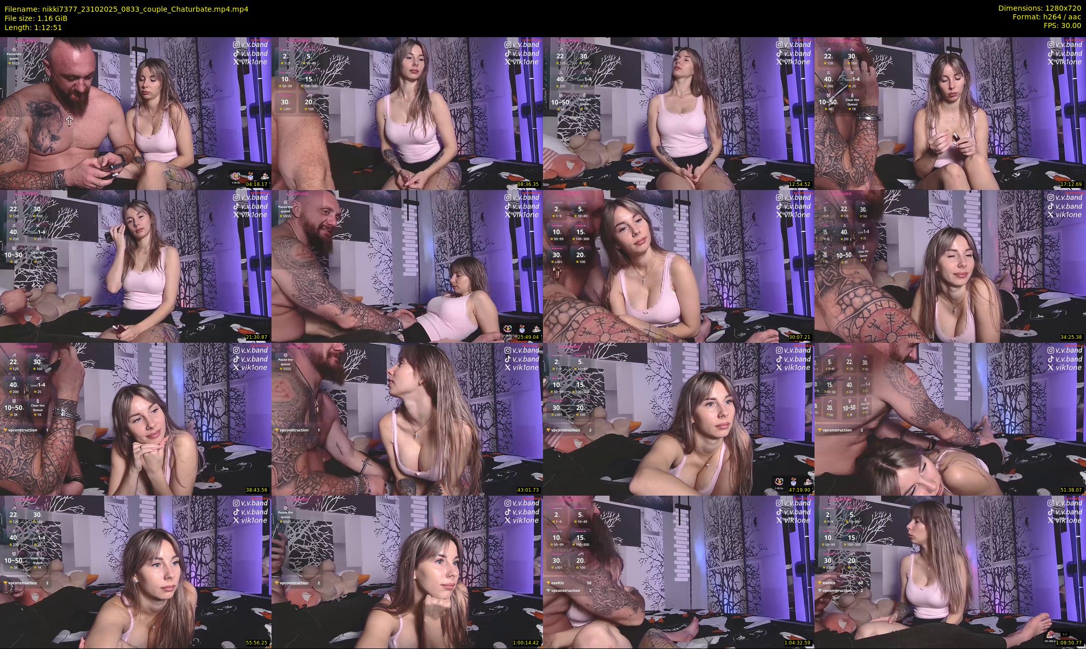 nikki7377 — 73 minute Chaturbate couple cam show recording, 720p, Oct 23, 2025