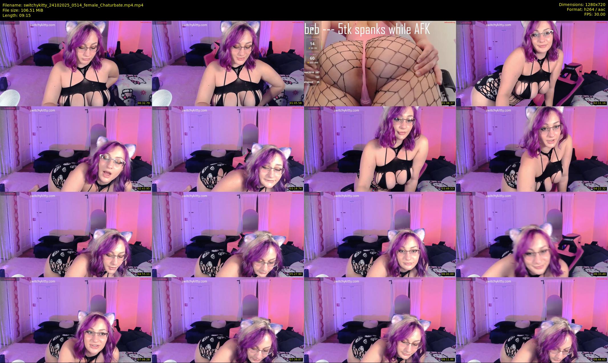 switchykitty — 10 minute Chaturbate female cam show recording, 720p, Oct 24, 2025