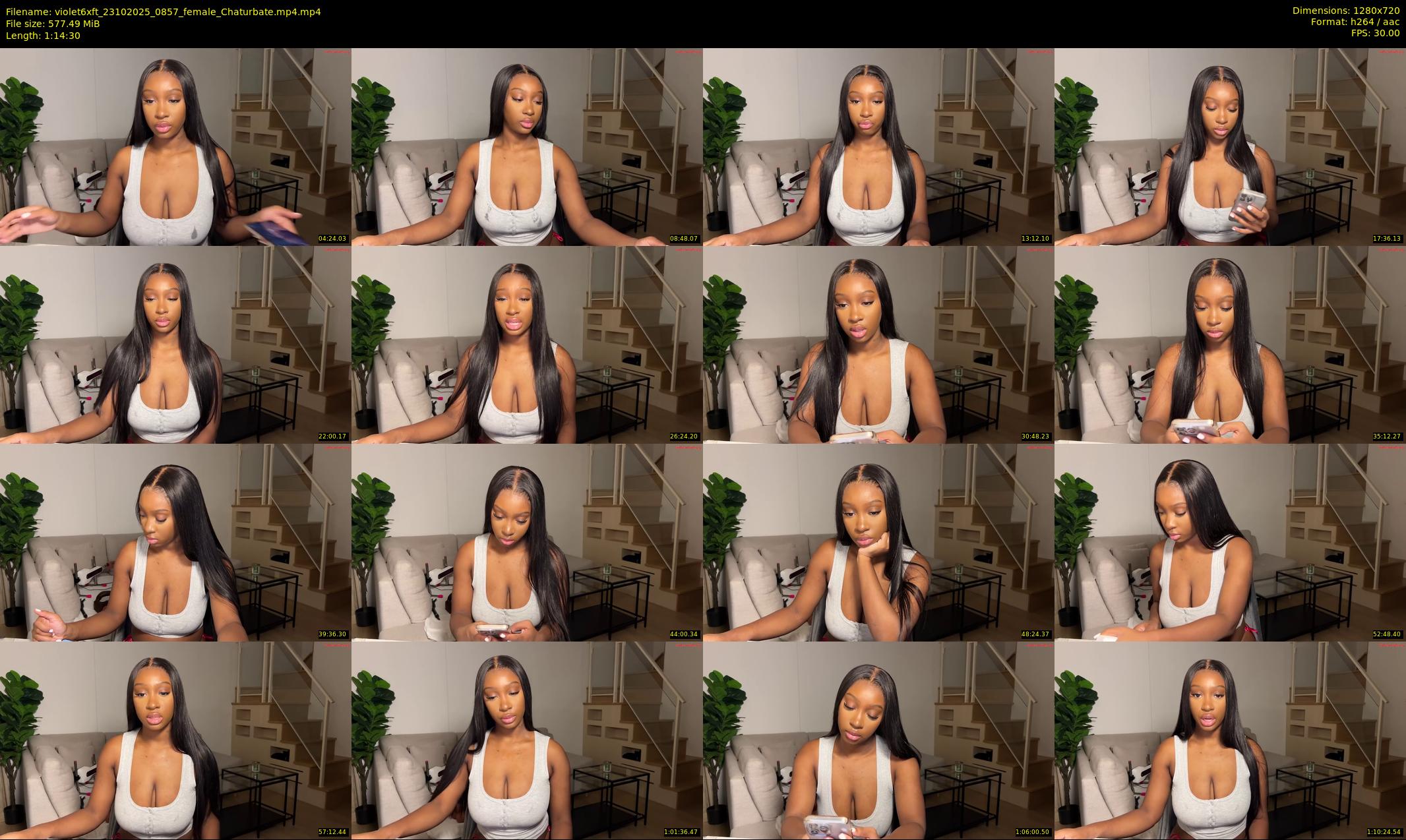 violet6xft — 75 minute Chaturbate female cam show recording, 720p, Oct 23, 2025