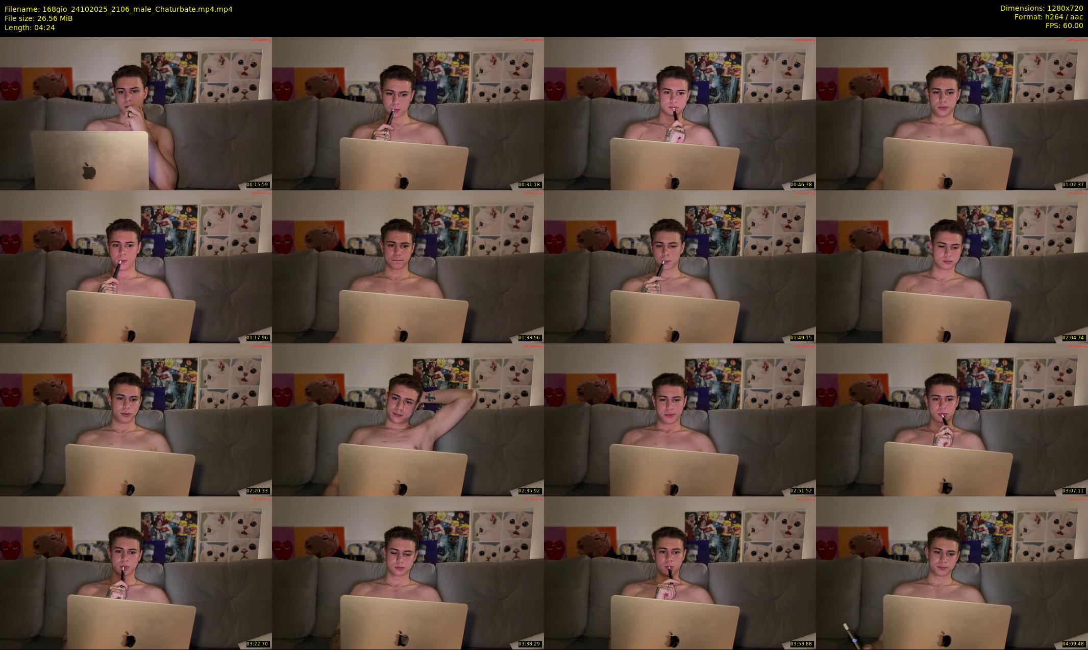 168gio — 5 minute Chaturbate male cam show recording, 720p, Oct 24, 2025
