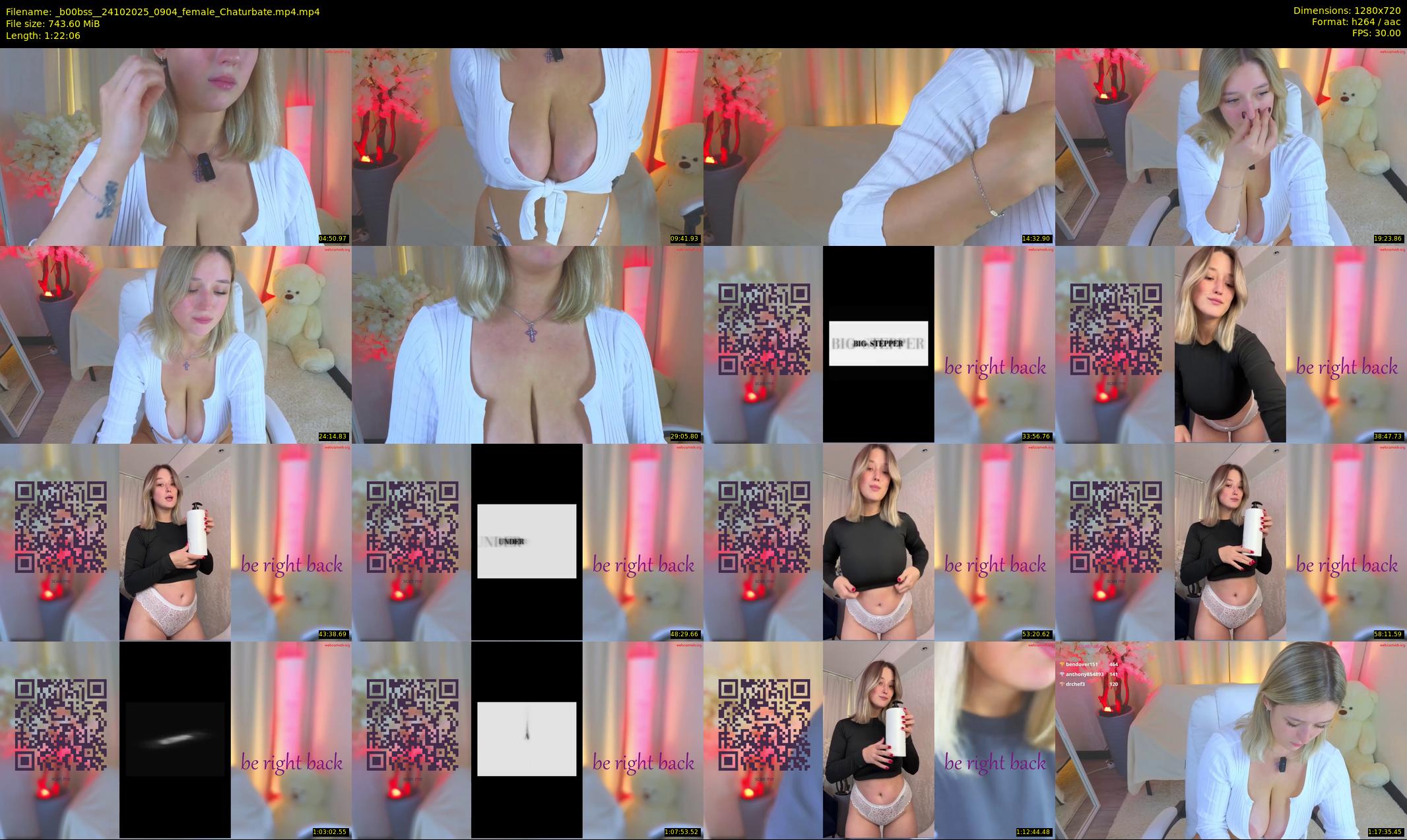 _b00bss_ — 83 minute Chaturbate female cam show recording, 720p, Oct 24, 2025