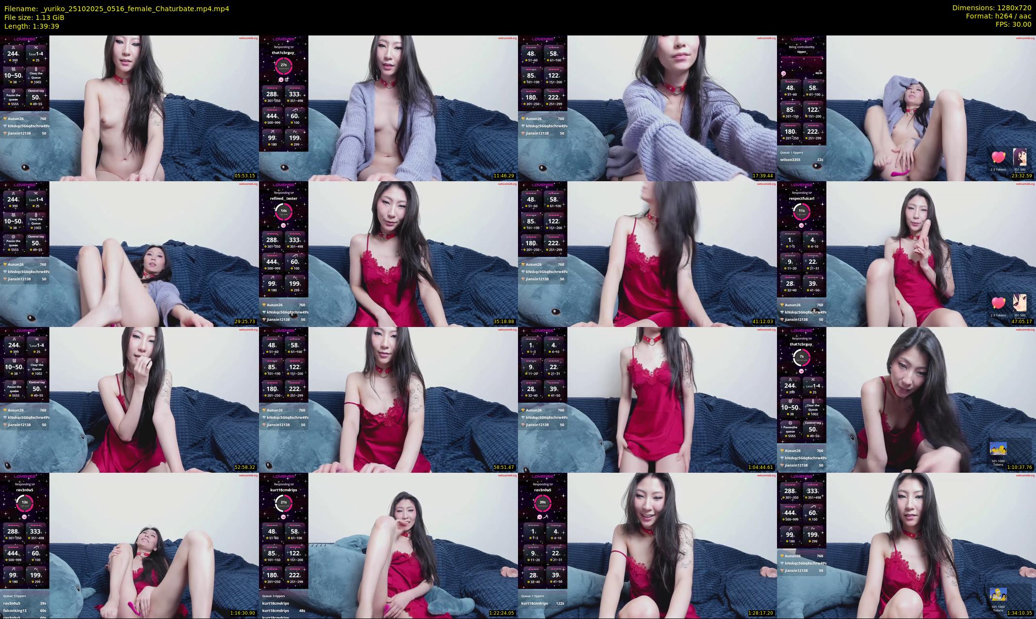 _yuriko — 100 minute Chaturbate female cam show recording, 720p, Oct 25, 2025