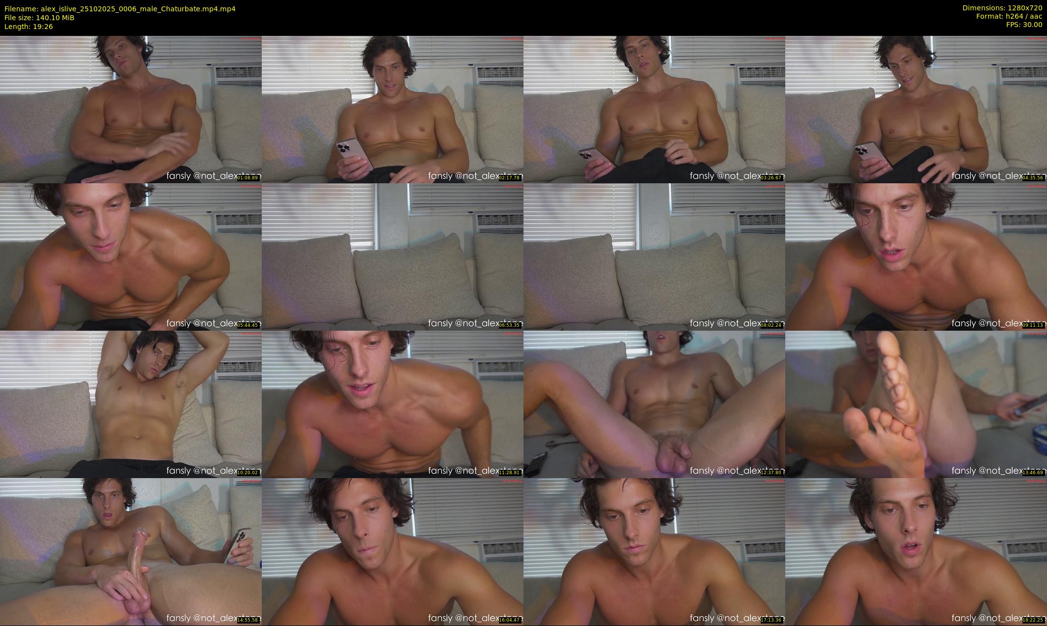 alex_islive — 20 minute Chaturbate male cam show recording, 720p, Oct 25, 2025