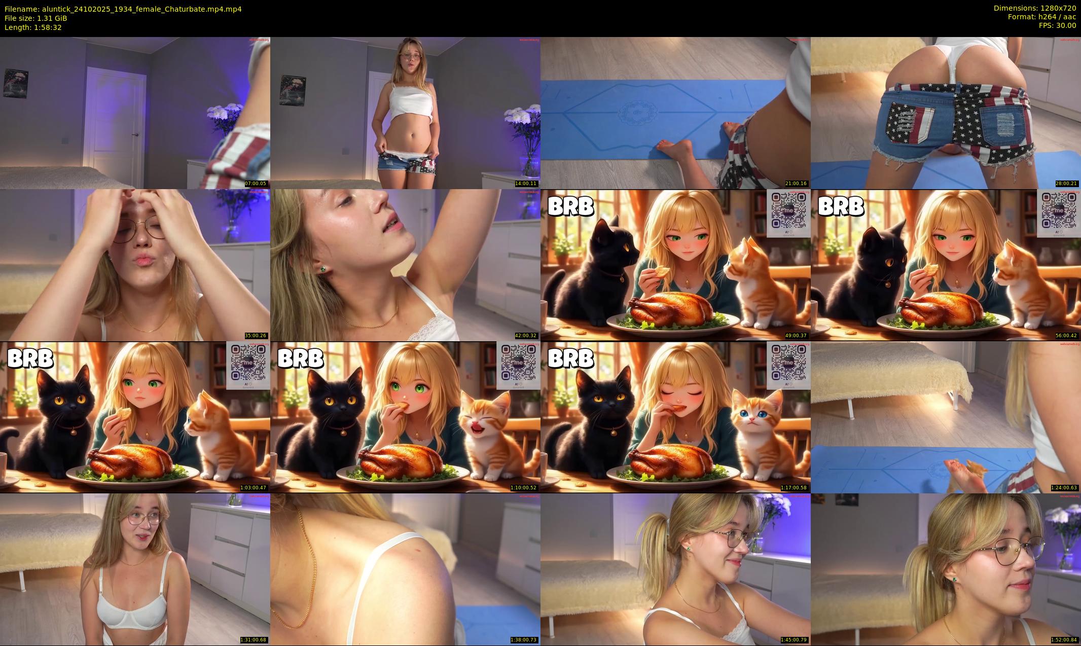 aluntick — 119 minute Chaturbate female cam show recording, 720p, Oct 24, 2025