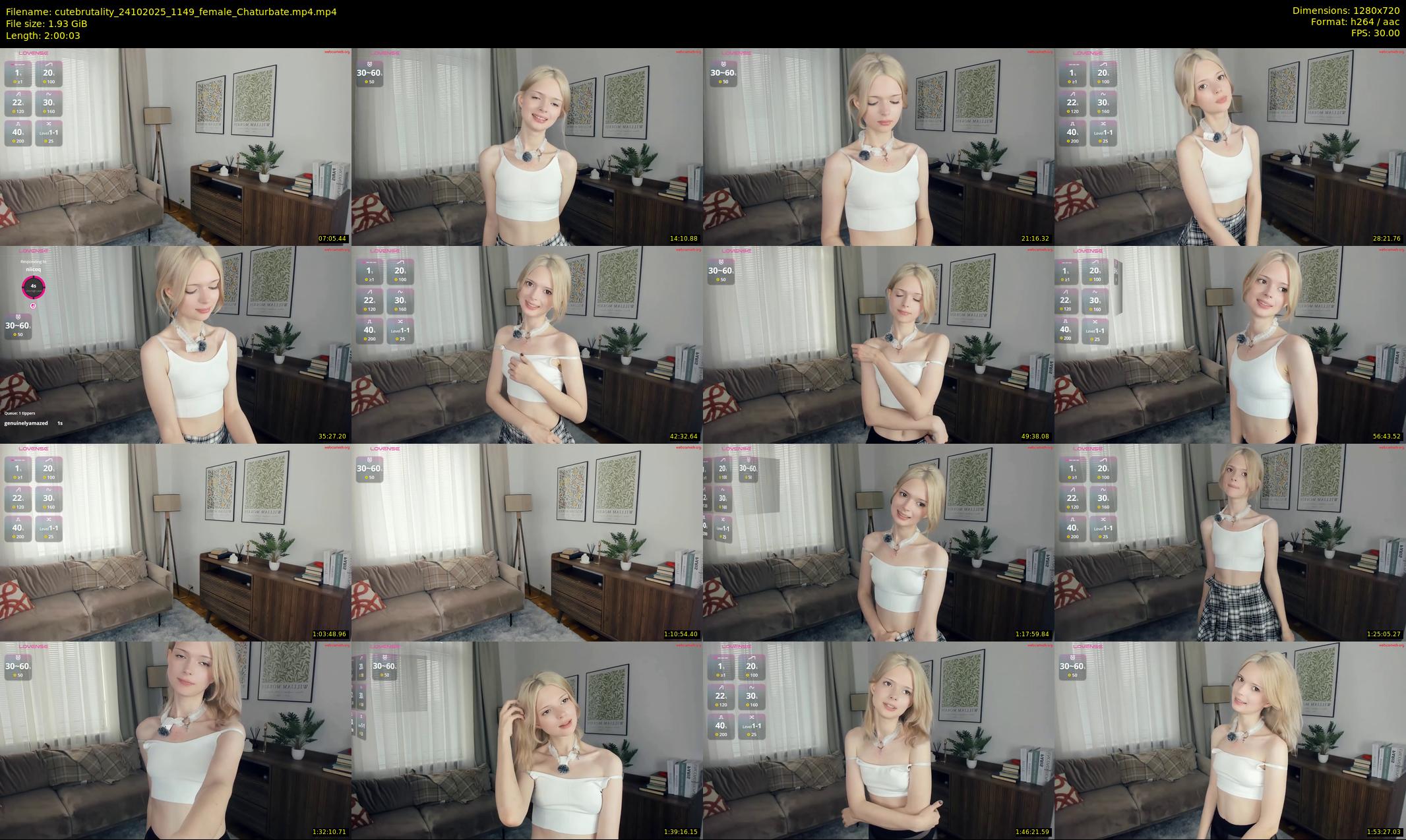 cutebrutality — 121 minute Chaturbate female cam show recording, 720p, Oct 24, 2025