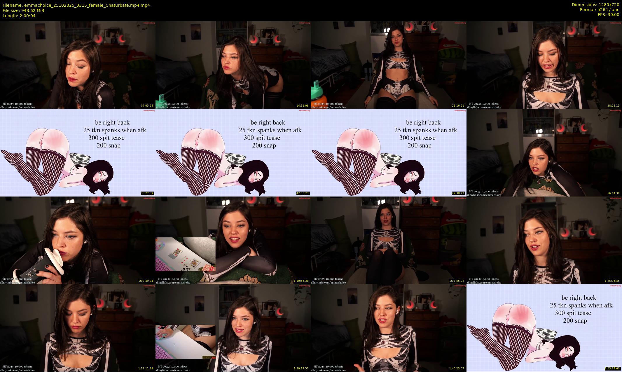 emmachoice — 121 minute Chaturbate female cam show recording, 720p, Oct 25, 2025