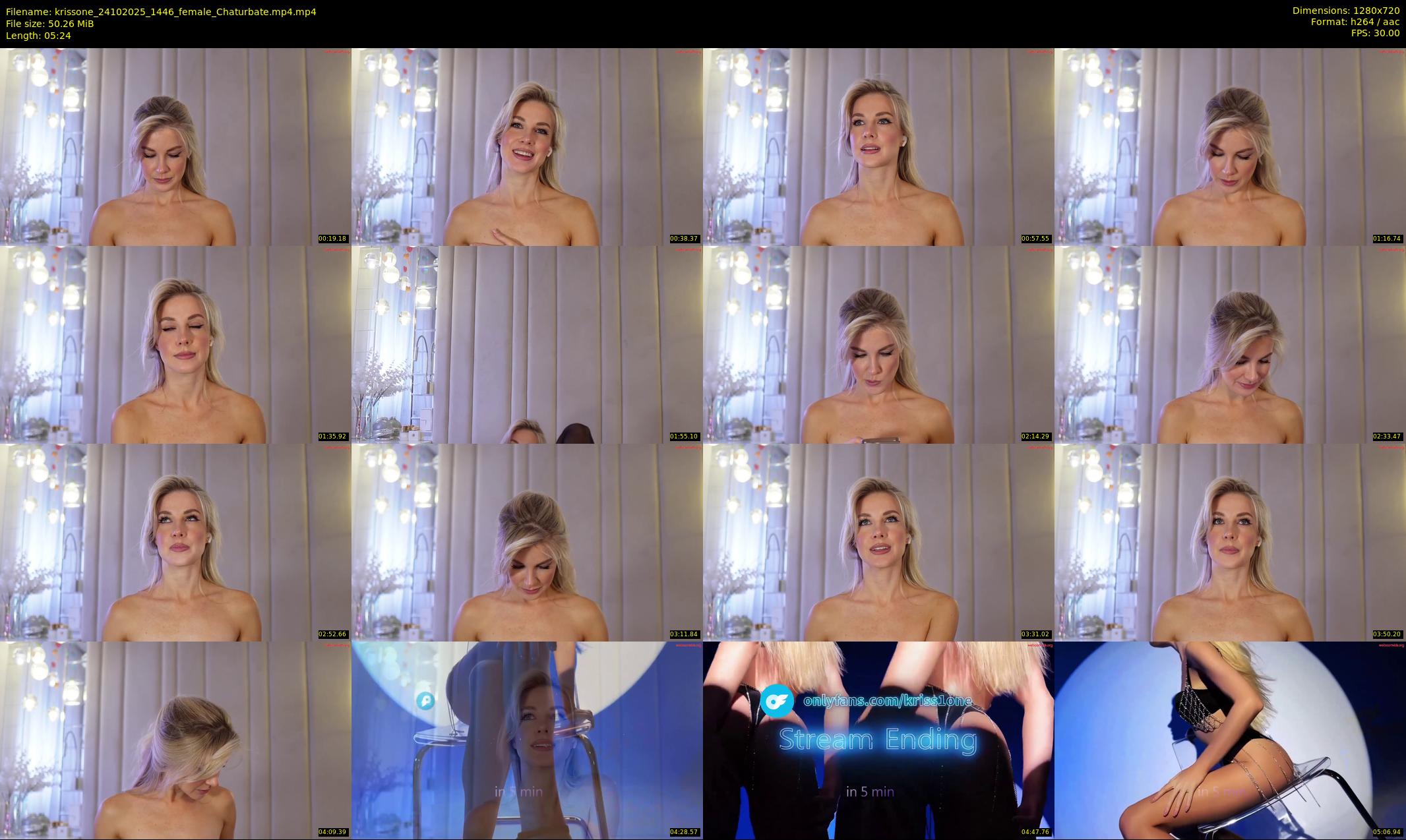 krissone — 6 minute Chaturbate female cam show recording, 720p, Oct 24, 2025