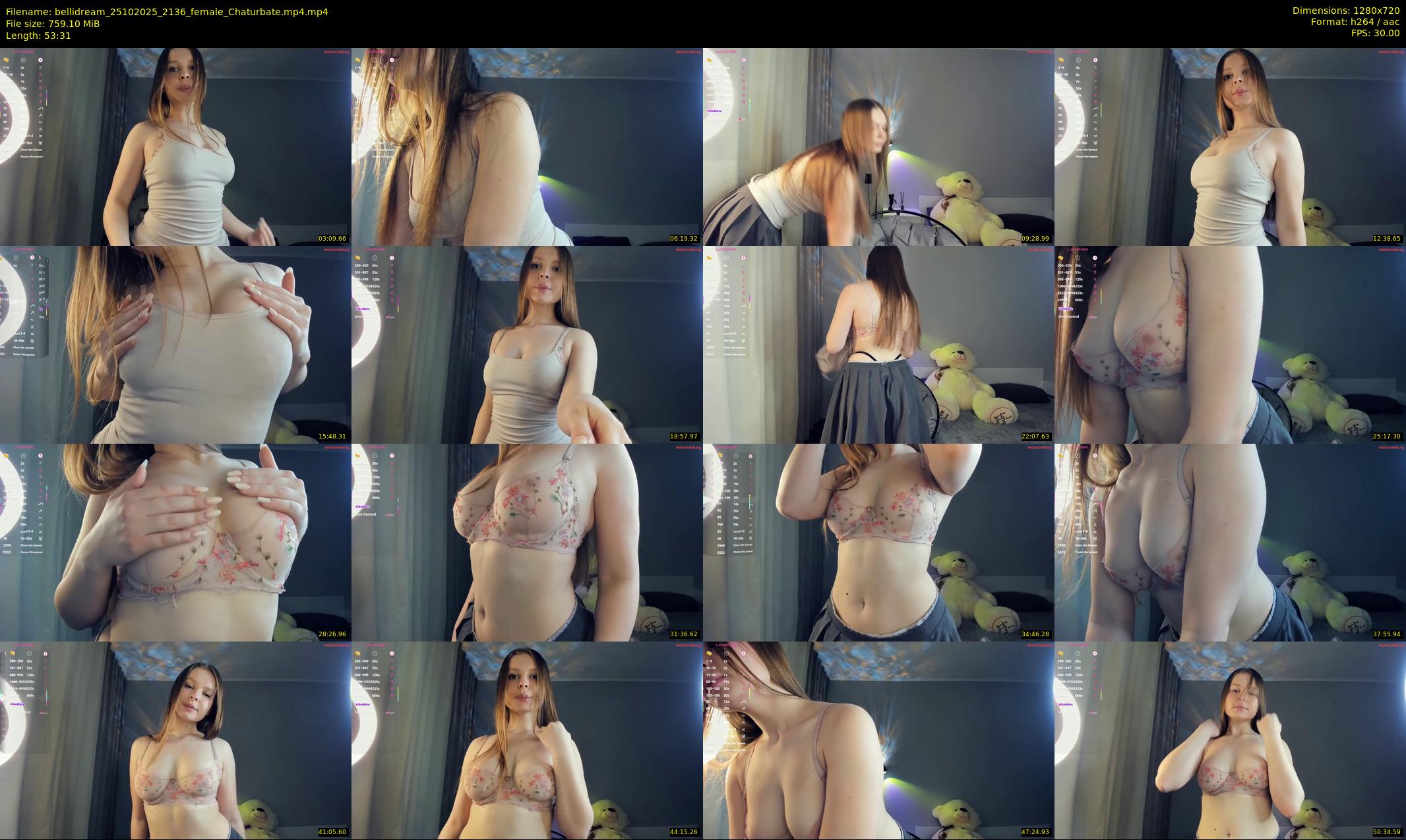 bellidream — 54 minute Chaturbate female cam show recording, 720p, Oct 25, 2025
