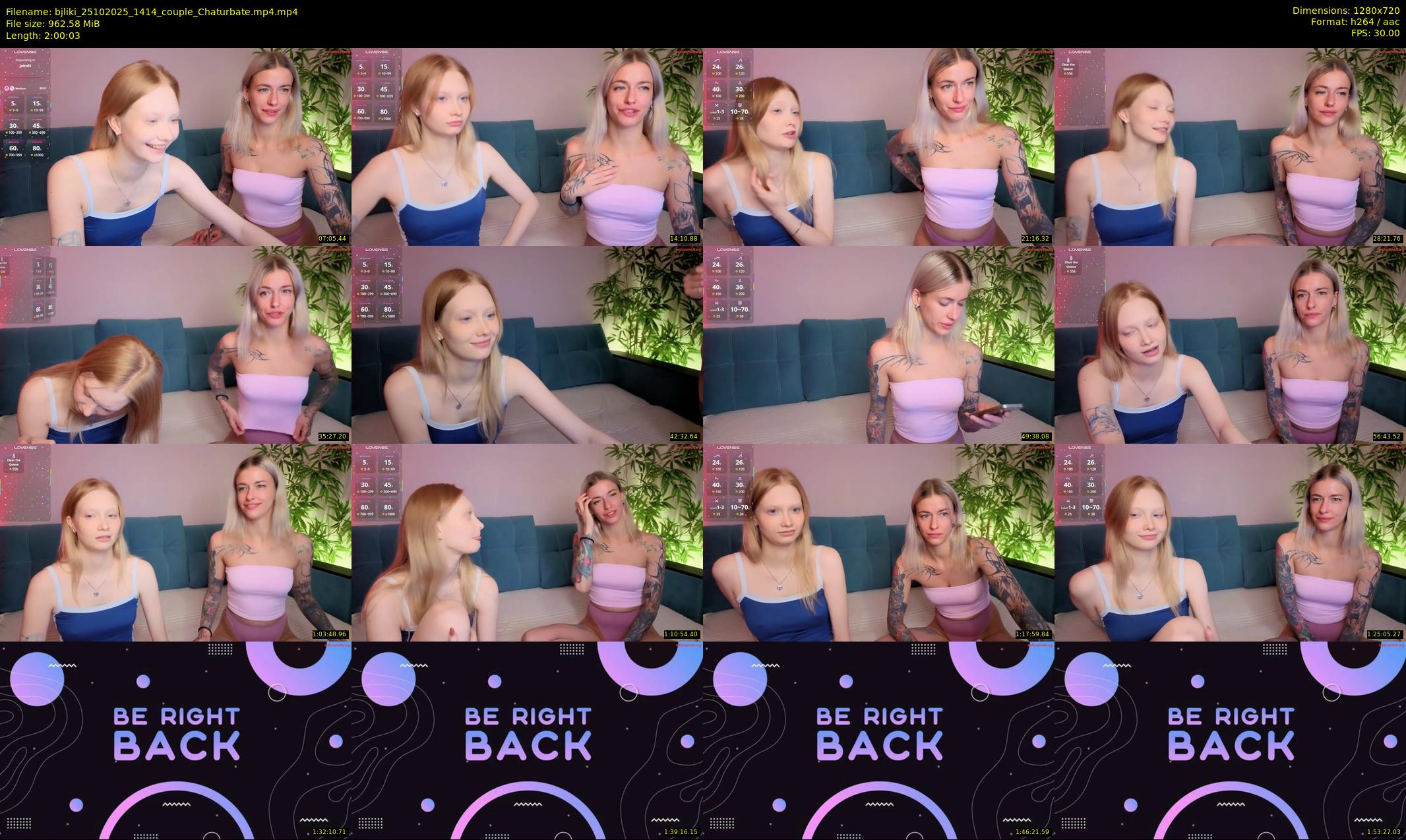bjliki — 121 minute Chaturbate couple cam show recording, 720p, Oct 25, 2025