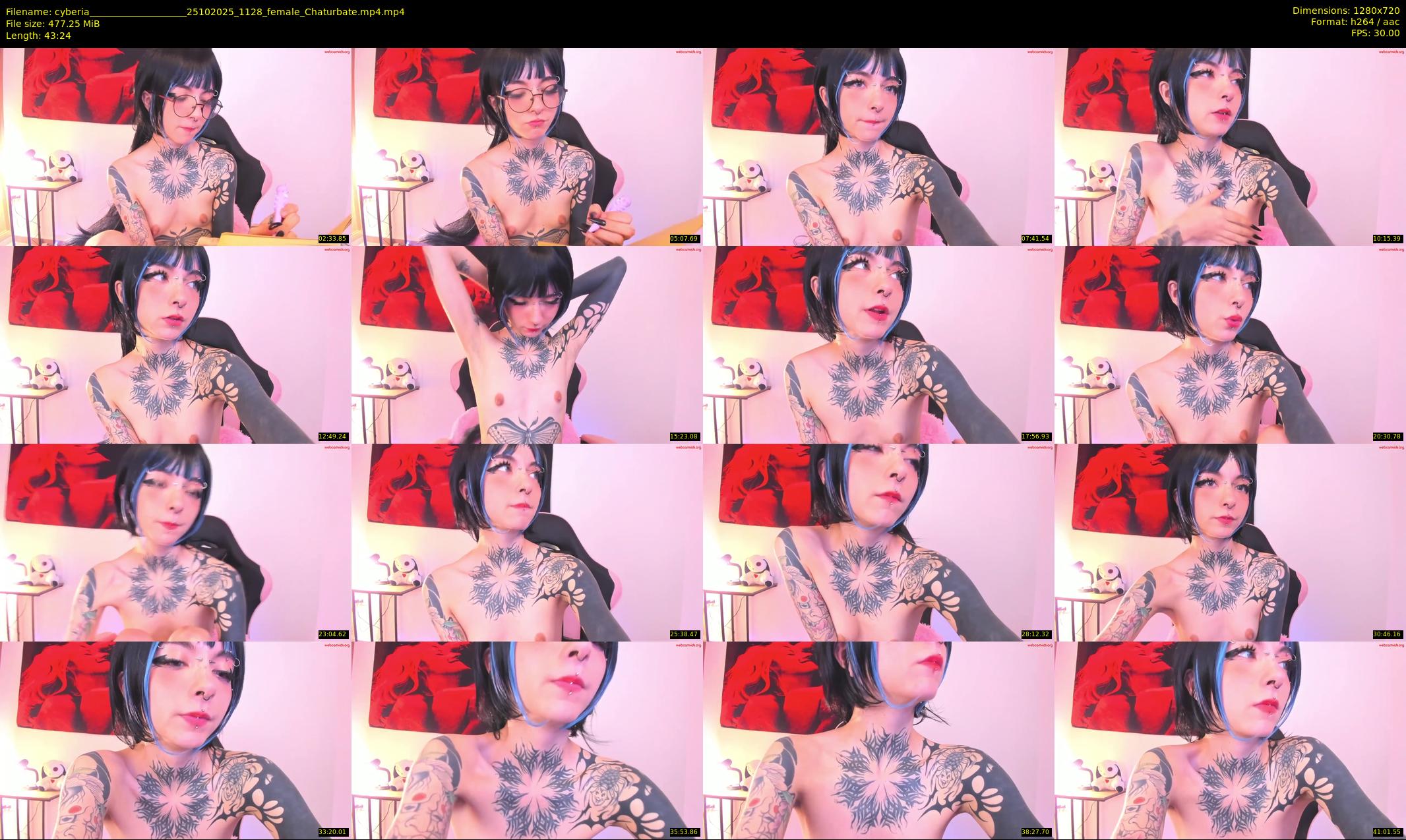 cyberia____________________ — 44 minute Chaturbate female cam show recording, 720p, Oct 25, 2025