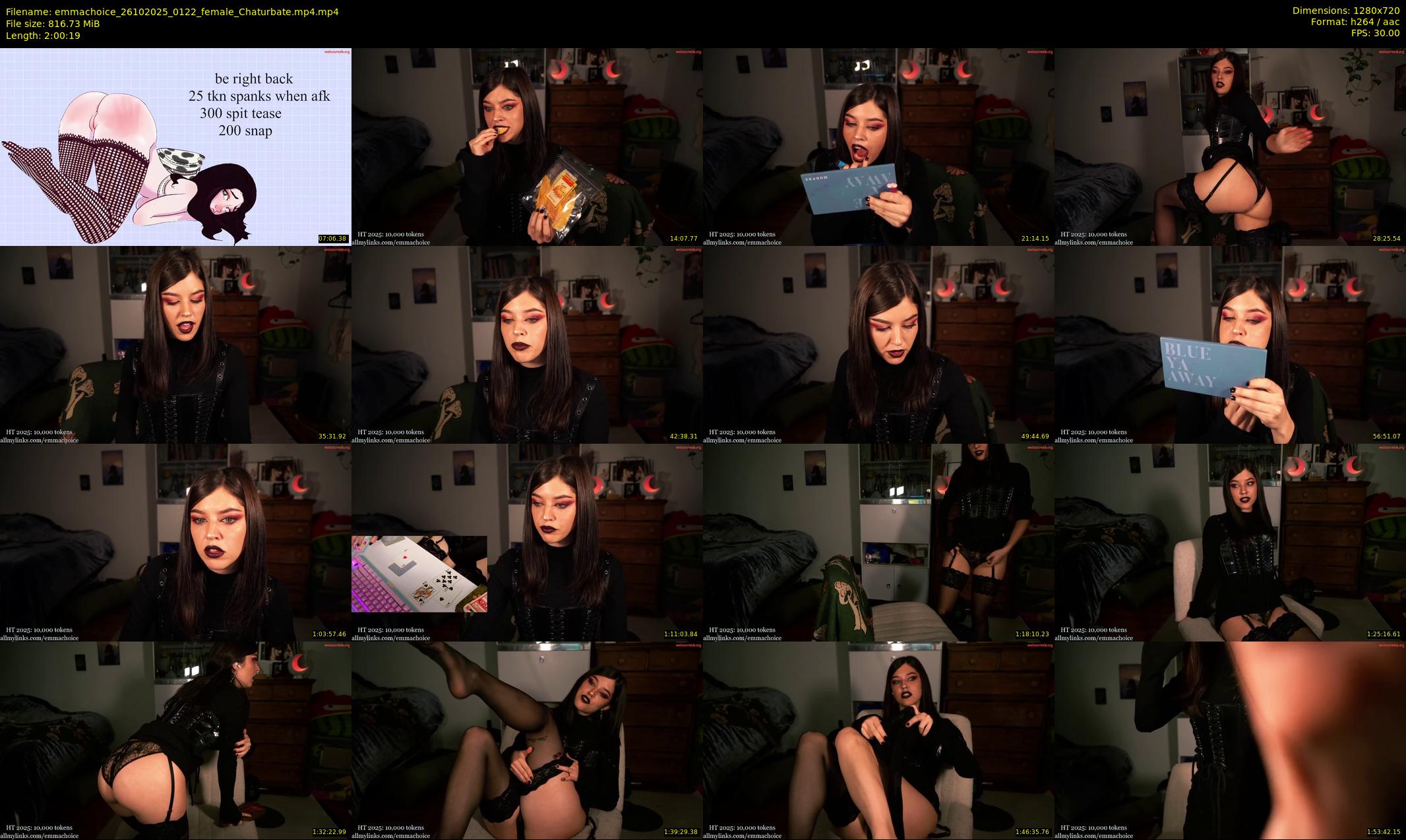 emmachoice — 121 minute Chaturbate female cam show recording, 720p, Oct 26, 2025