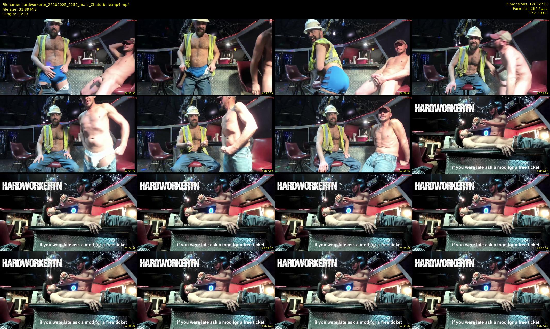 hardworkertn — 4 minute Chaturbate male cam show recording, 720p, Oct 26, 2025