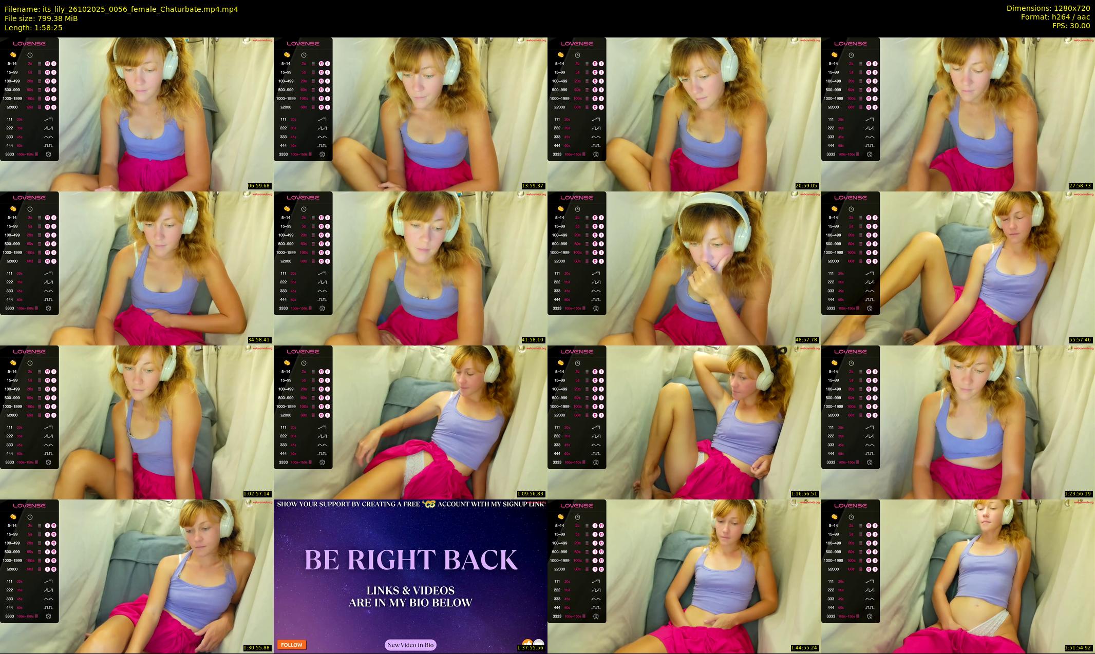 its_lily — 119 minute Chaturbate female cam show recording, 720p, Oct 26, 2025