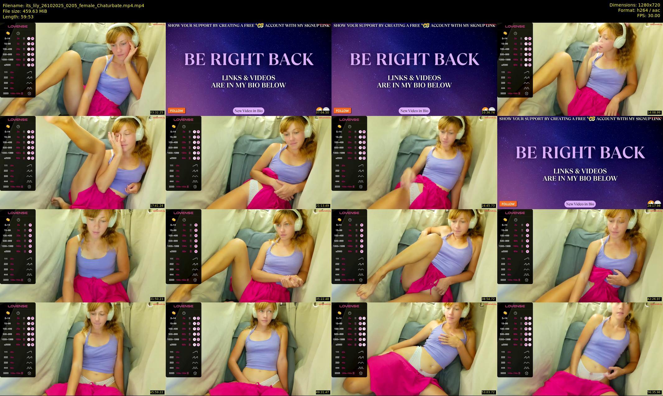 its_lily — 60 minute Chaturbate female cam show recording, 720p, Oct 26, 2025
