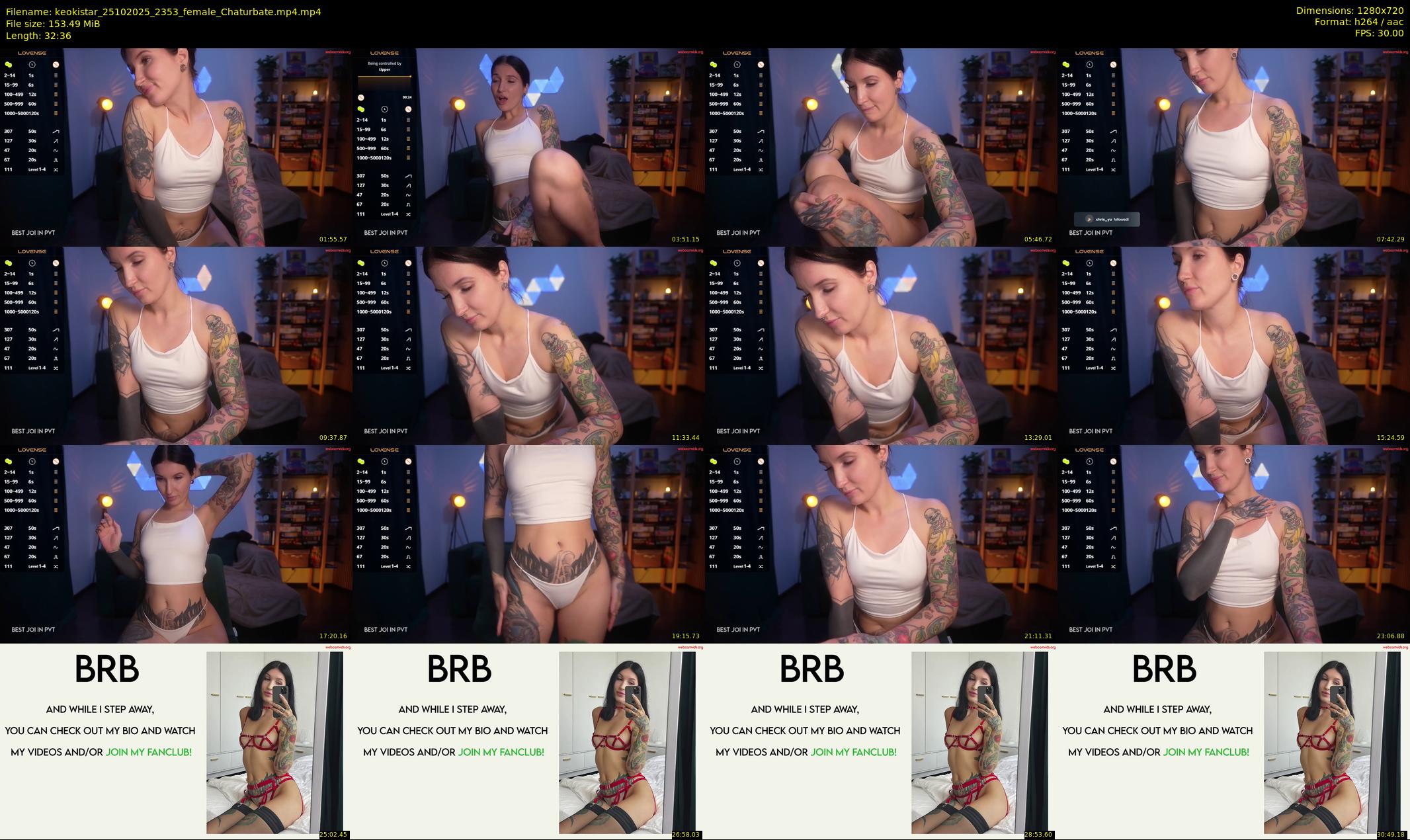 keokistar — 33 minute Chaturbate female cam show recording, 720p, Oct 25, 2025