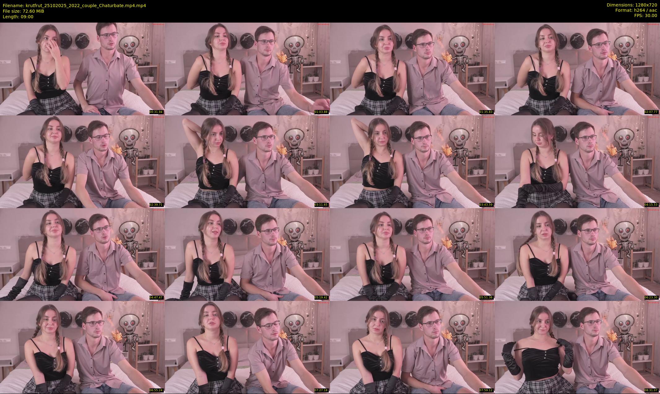 krutfrut — 9 minute Chaturbate couple cam show recording, 720p, Oct 25, 2025