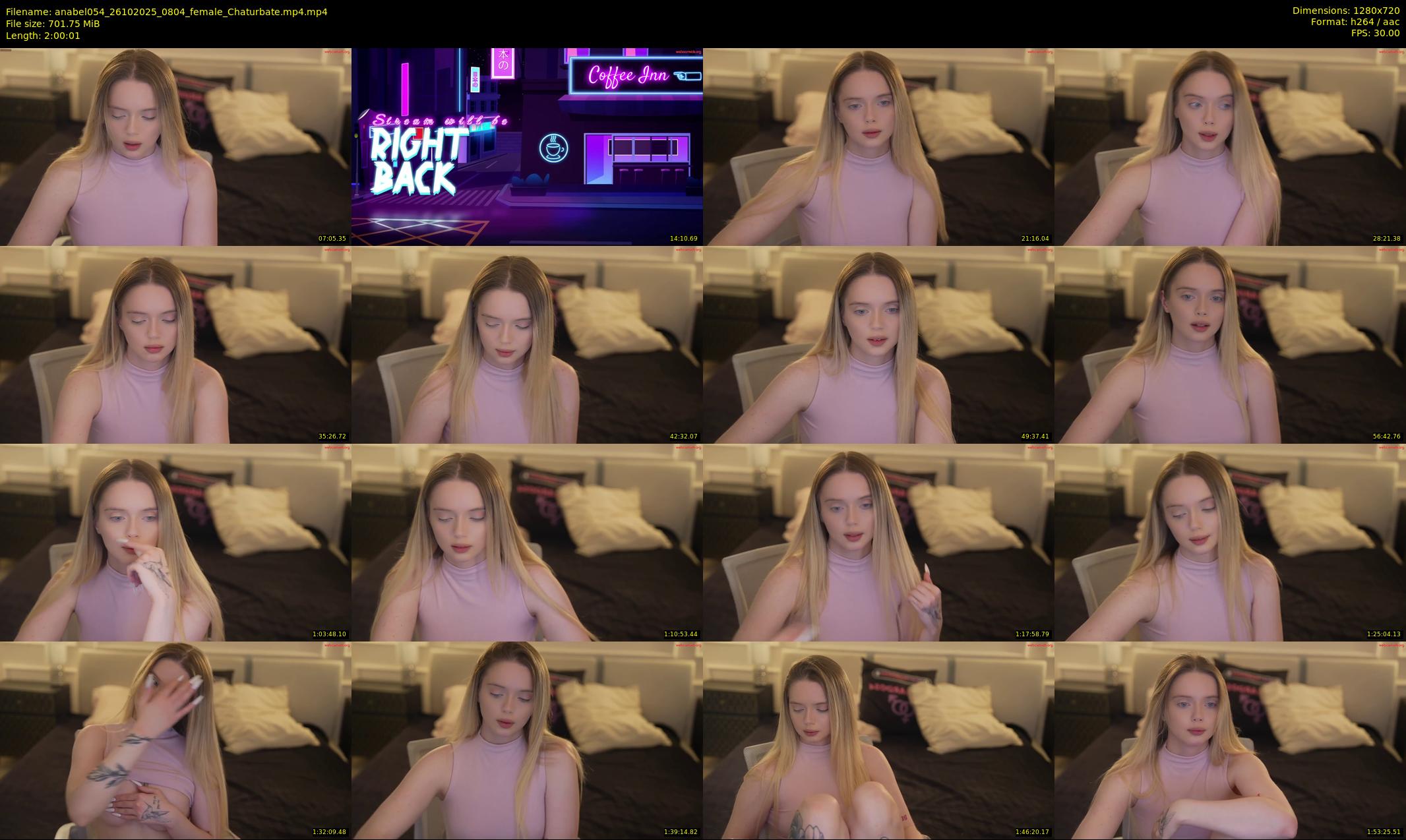 anabel054 — 121 minute Chaturbate female cam show recording, 720p, Oct 26, 2025